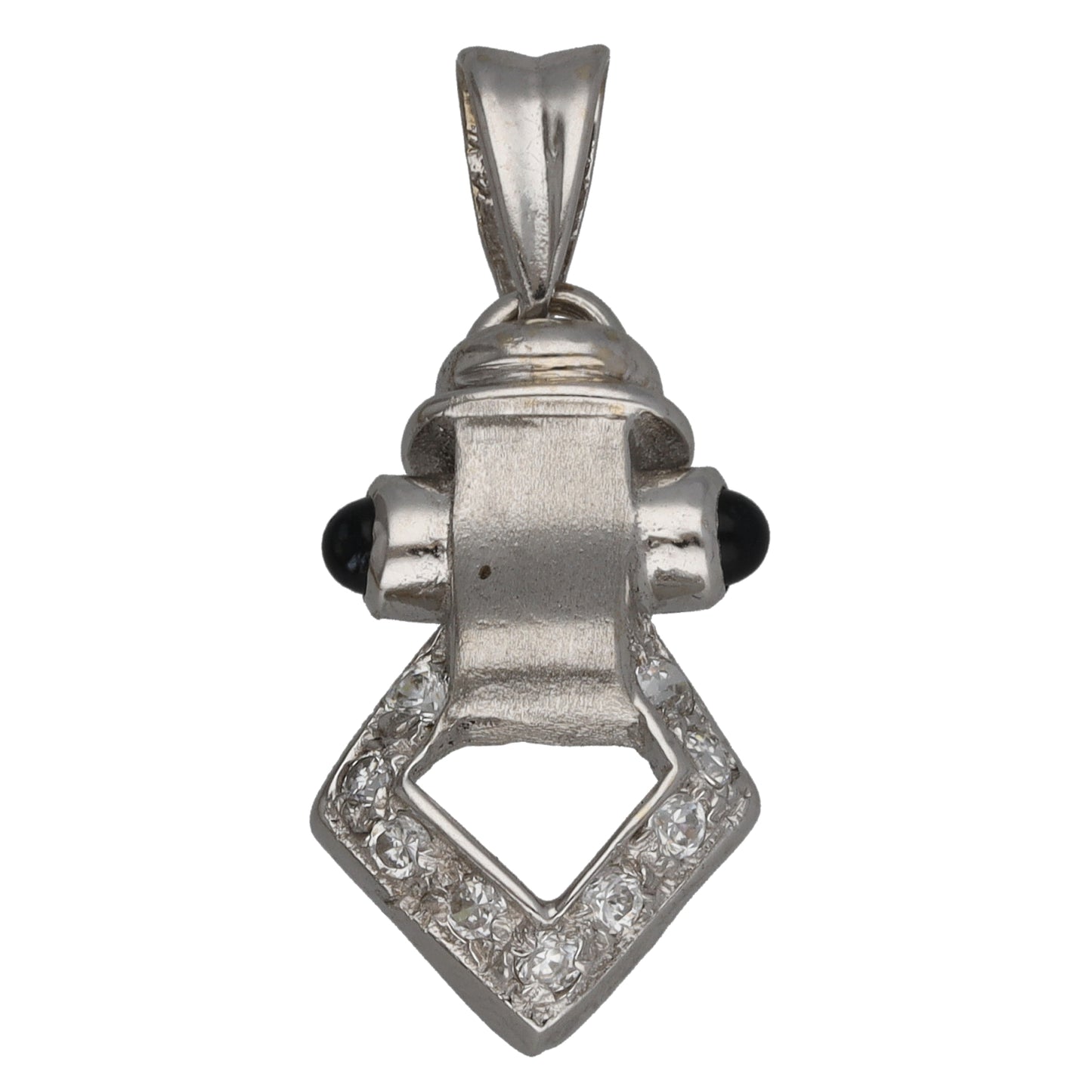 18ct White Gold Imitation Gems Dress/Cocktail Pendant