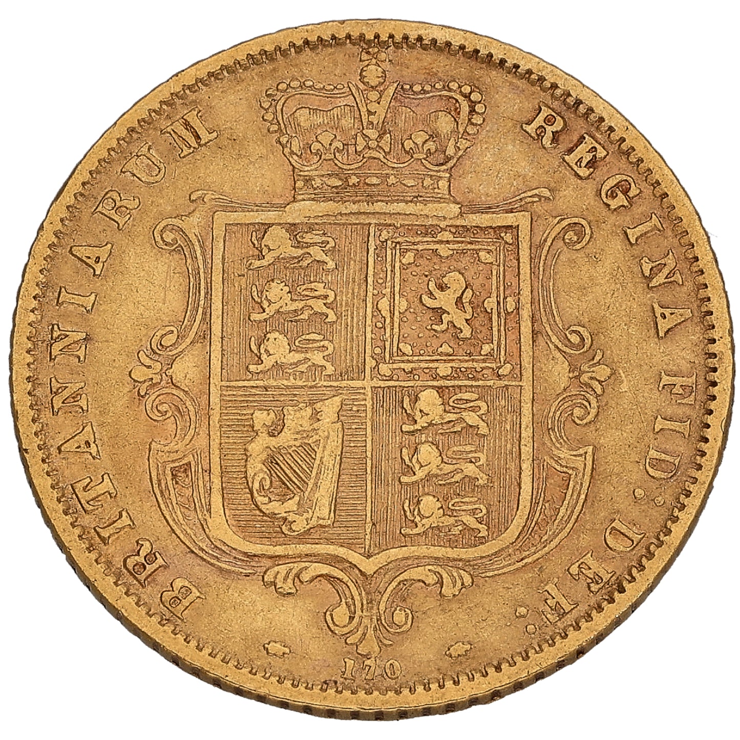 22ct Gold Queen Victoria Half Sovereign Coin 1872