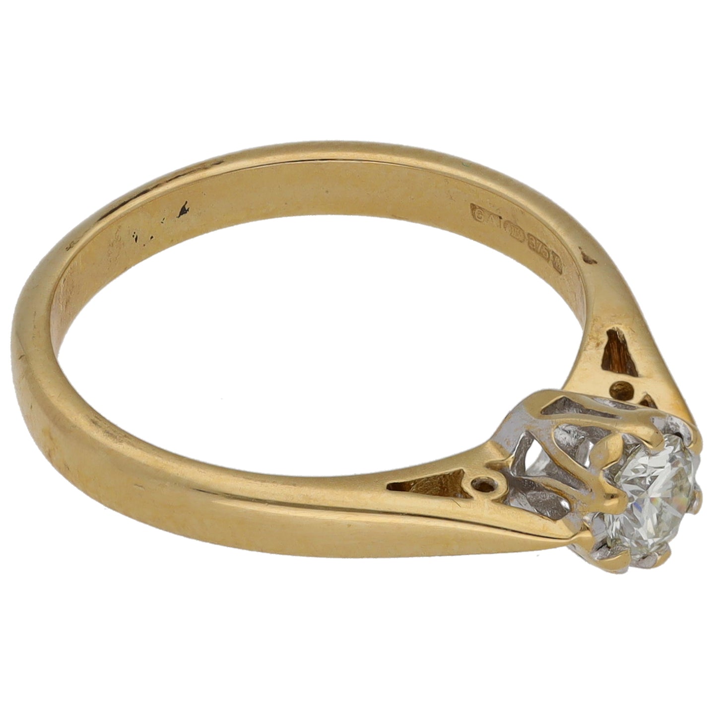 9ct Gold 0.25ct Diamond Solitaire Ring Size L