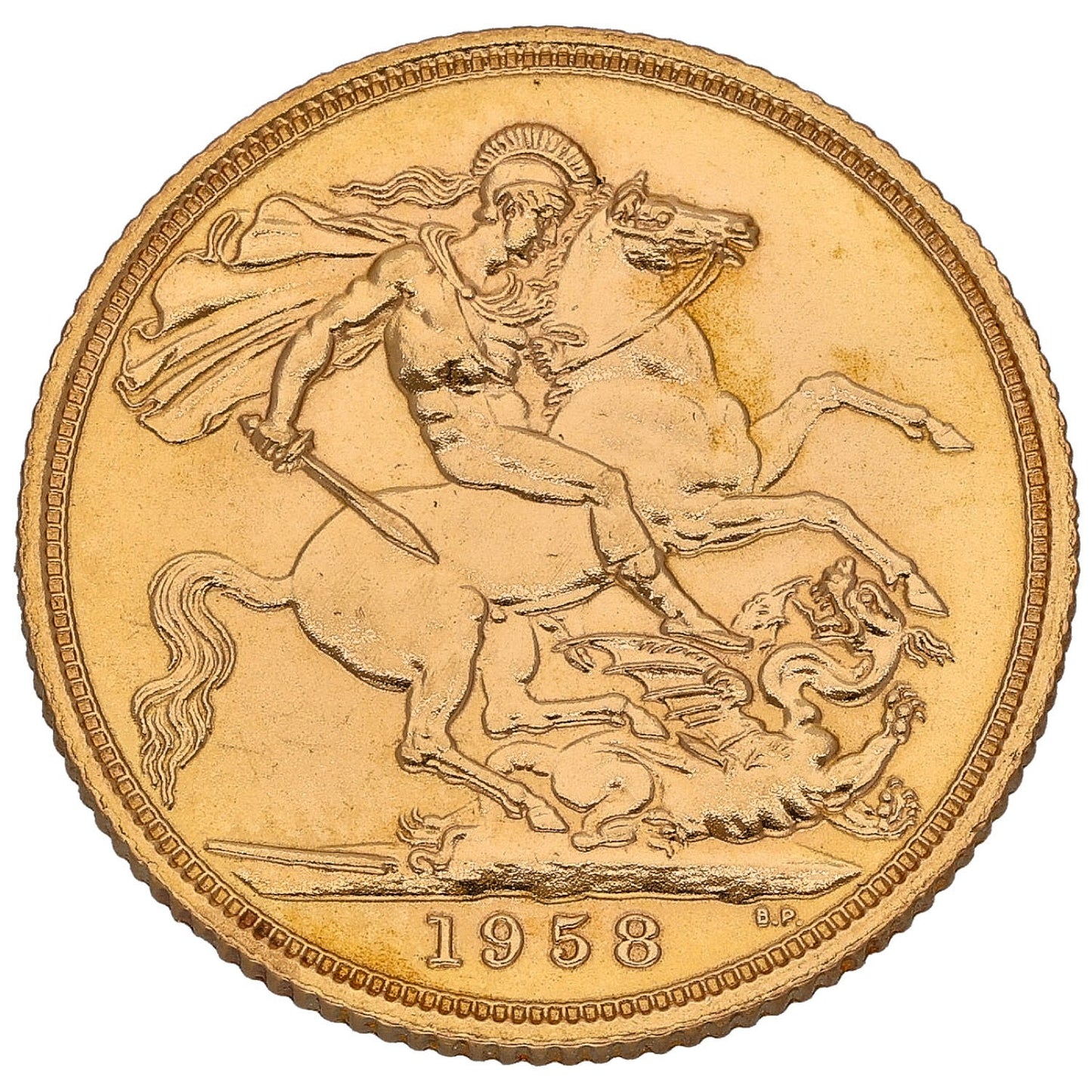 22ct Gold Queen Elizabeth II Full Sovereign Coin 1958