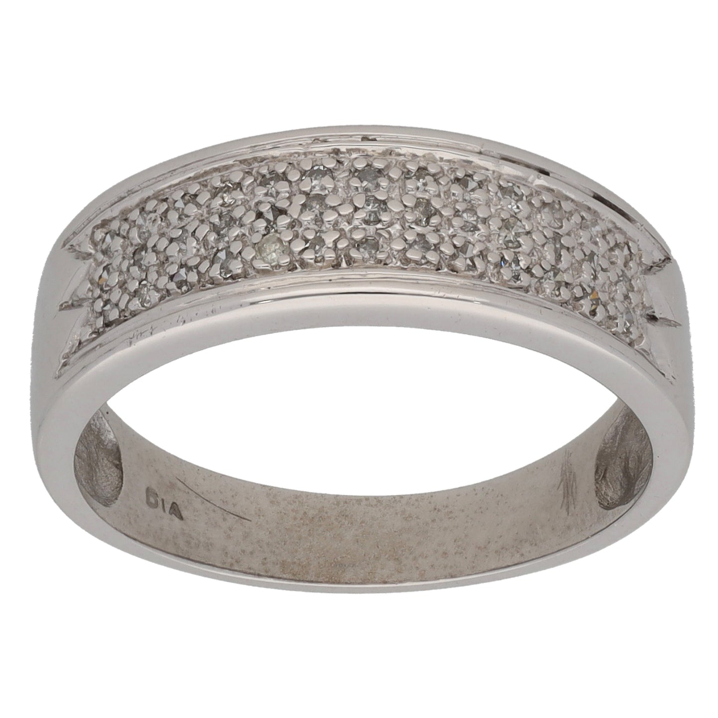 9ct White Gold 0.21ct Diamond Alternative Ring Size Q