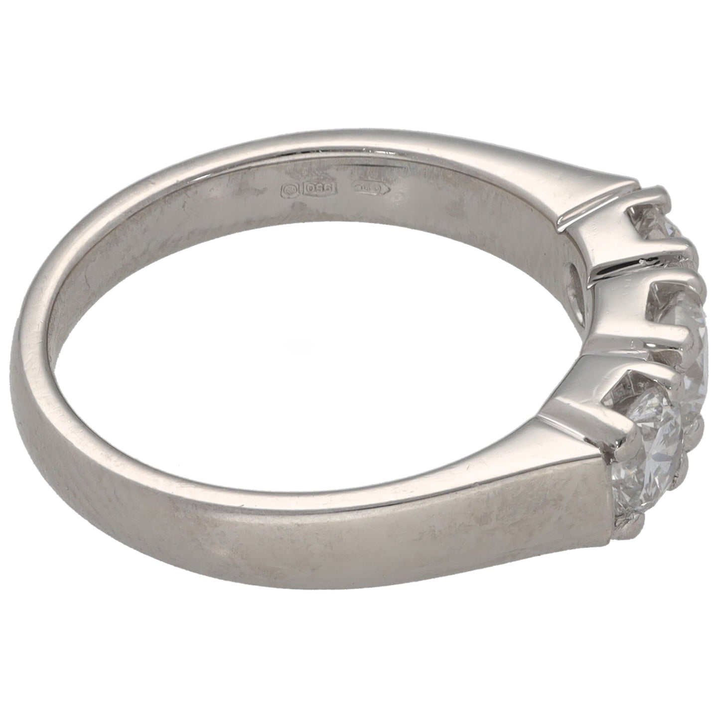 Platinum 0.99ct Diamond Trilogy Ring Size N