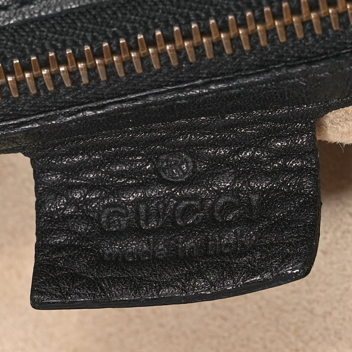 Gucci 1973 Tote Pebbled Calfskin Leather Bag - Black