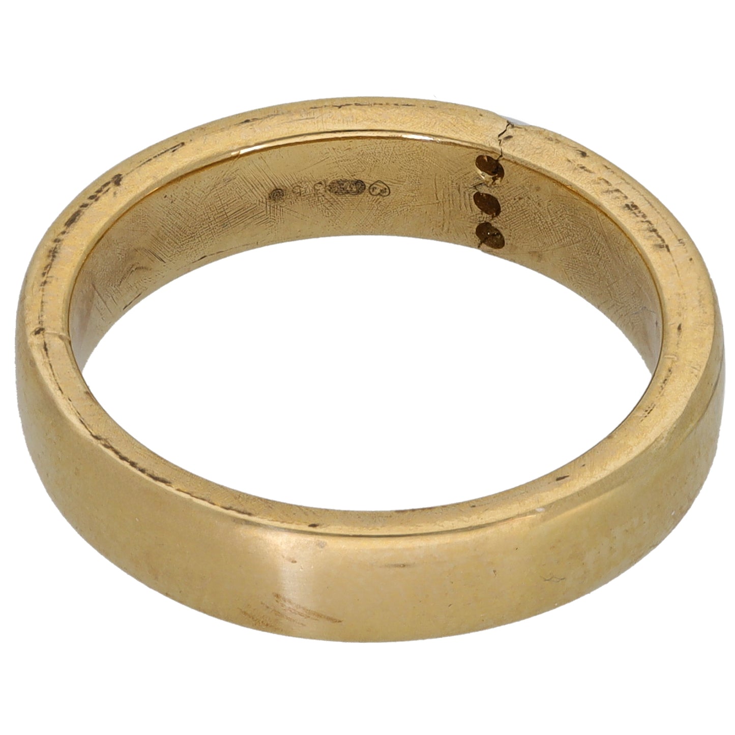 9ct Gold 0.03ct Diamond Patterned Wedding Ring Size P