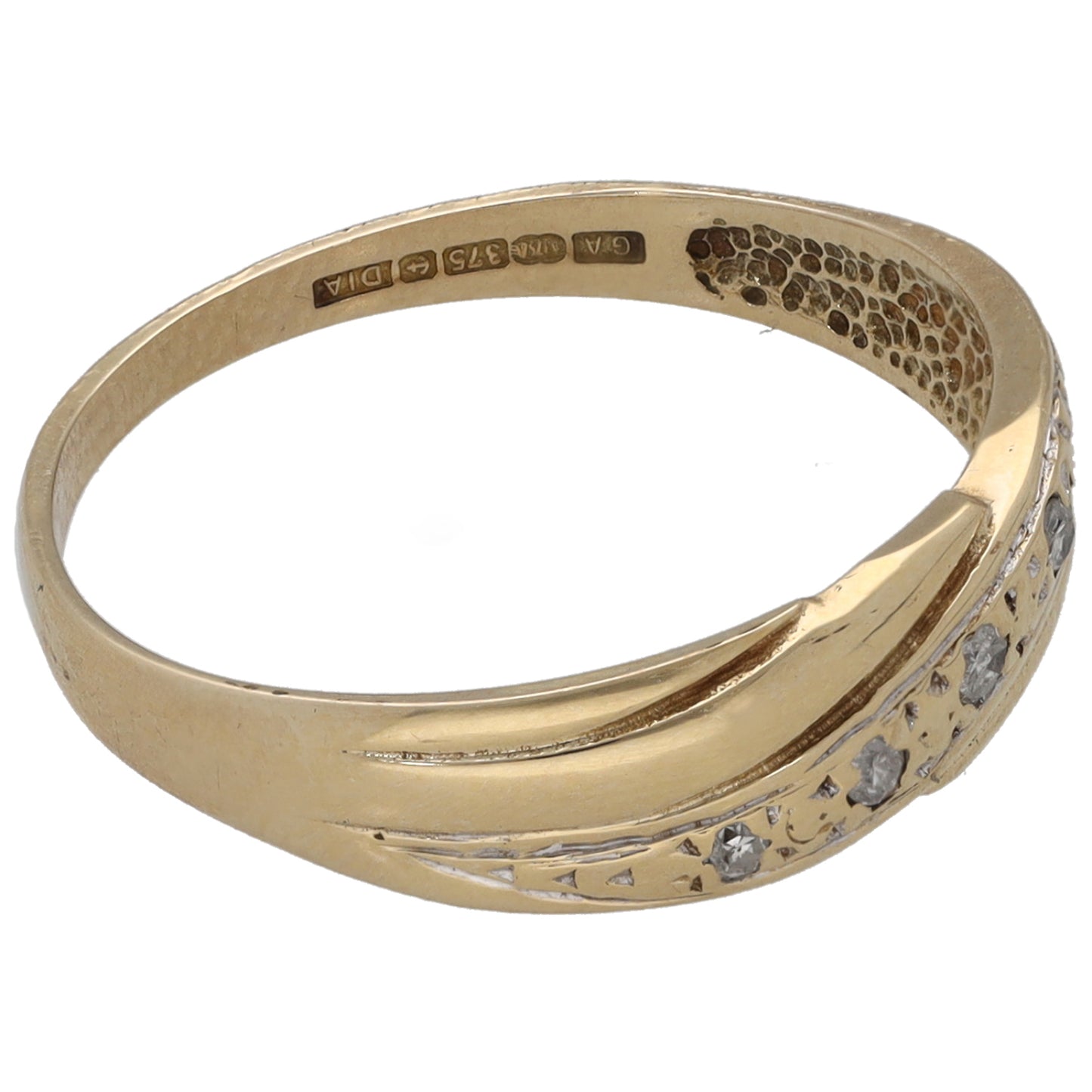 9ct Gold 0.075ct Diamond Half Eternity Ring Size M
