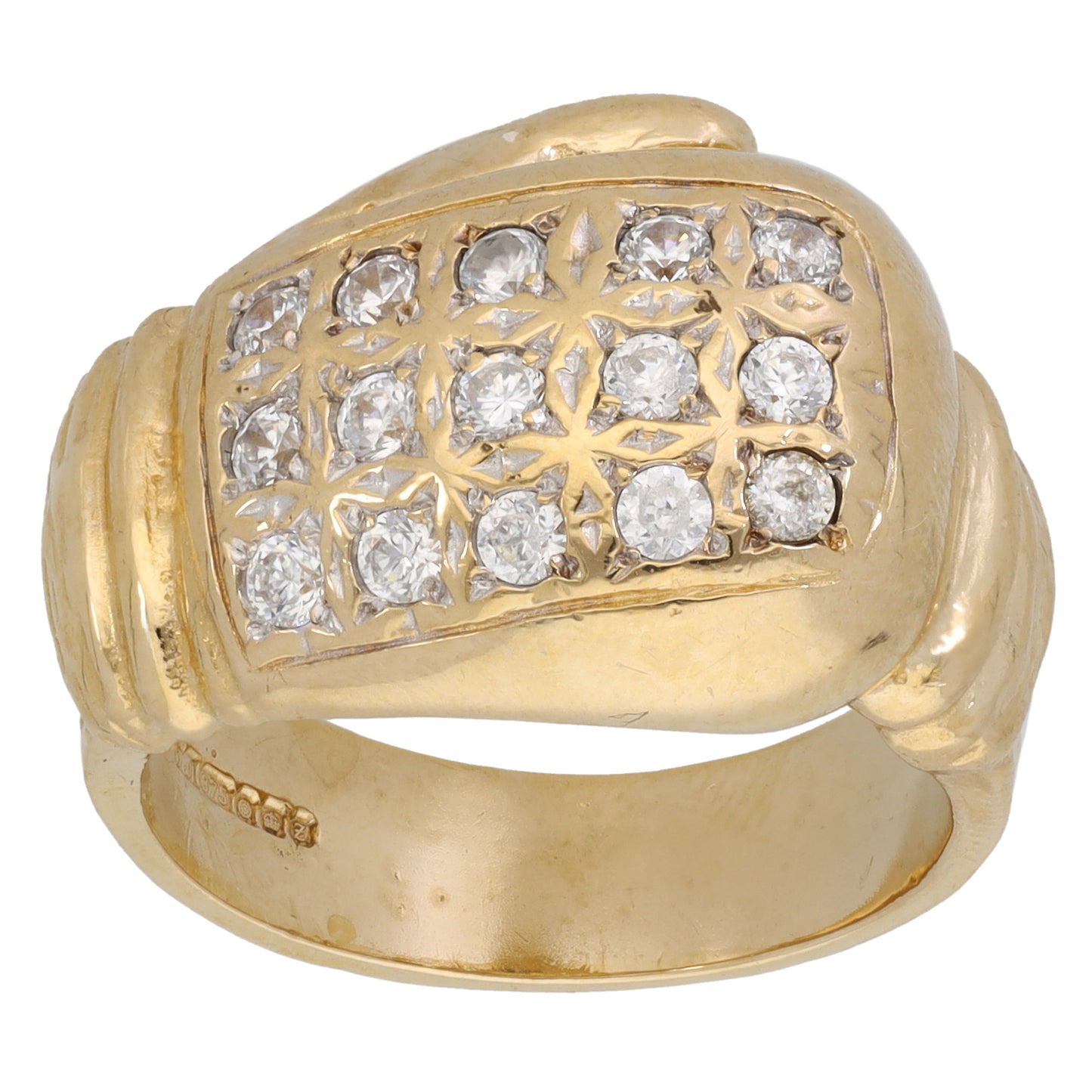 9ct Gold Cubic Zirconia Boxing Glove Ring Size U