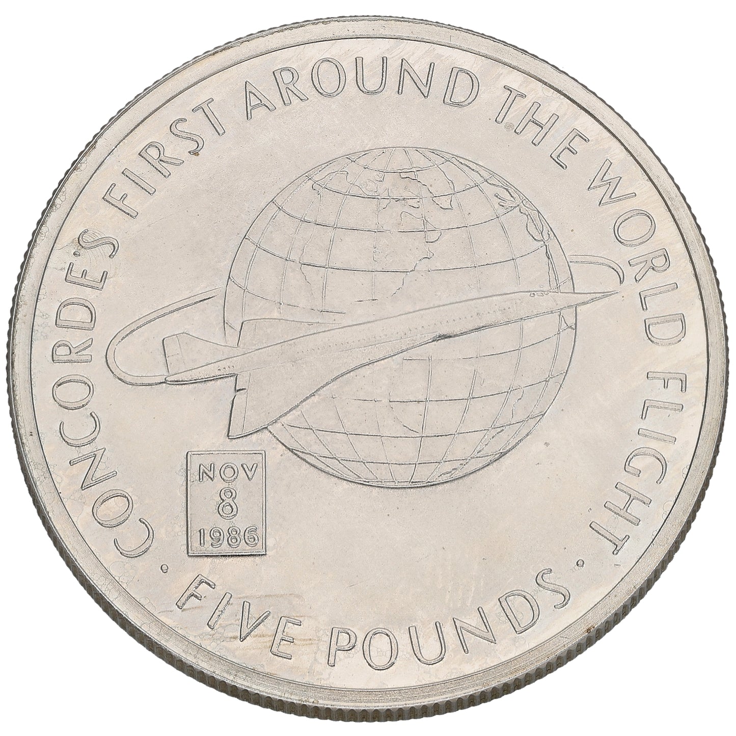 Sterling Silver Concordes First Around The World Flight Five Pounds Coin 2006