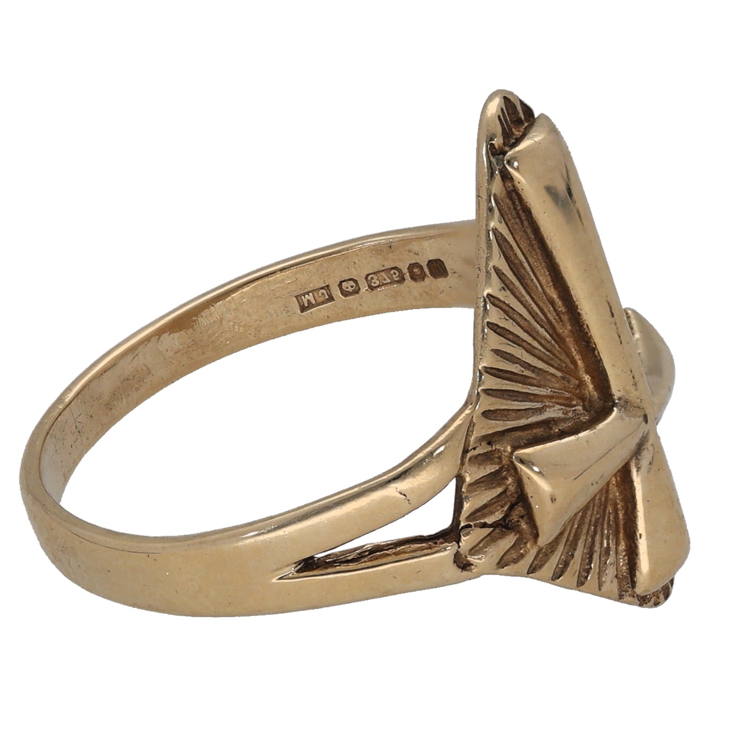 9ct Gold Emblem Ring Size P