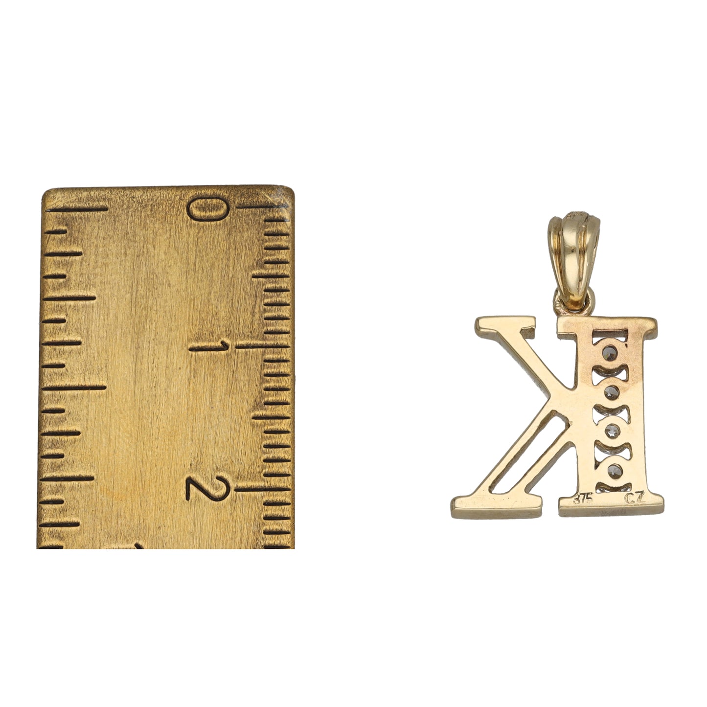 9ct Gold Cubic Zirconia Initial 'K' Pendant