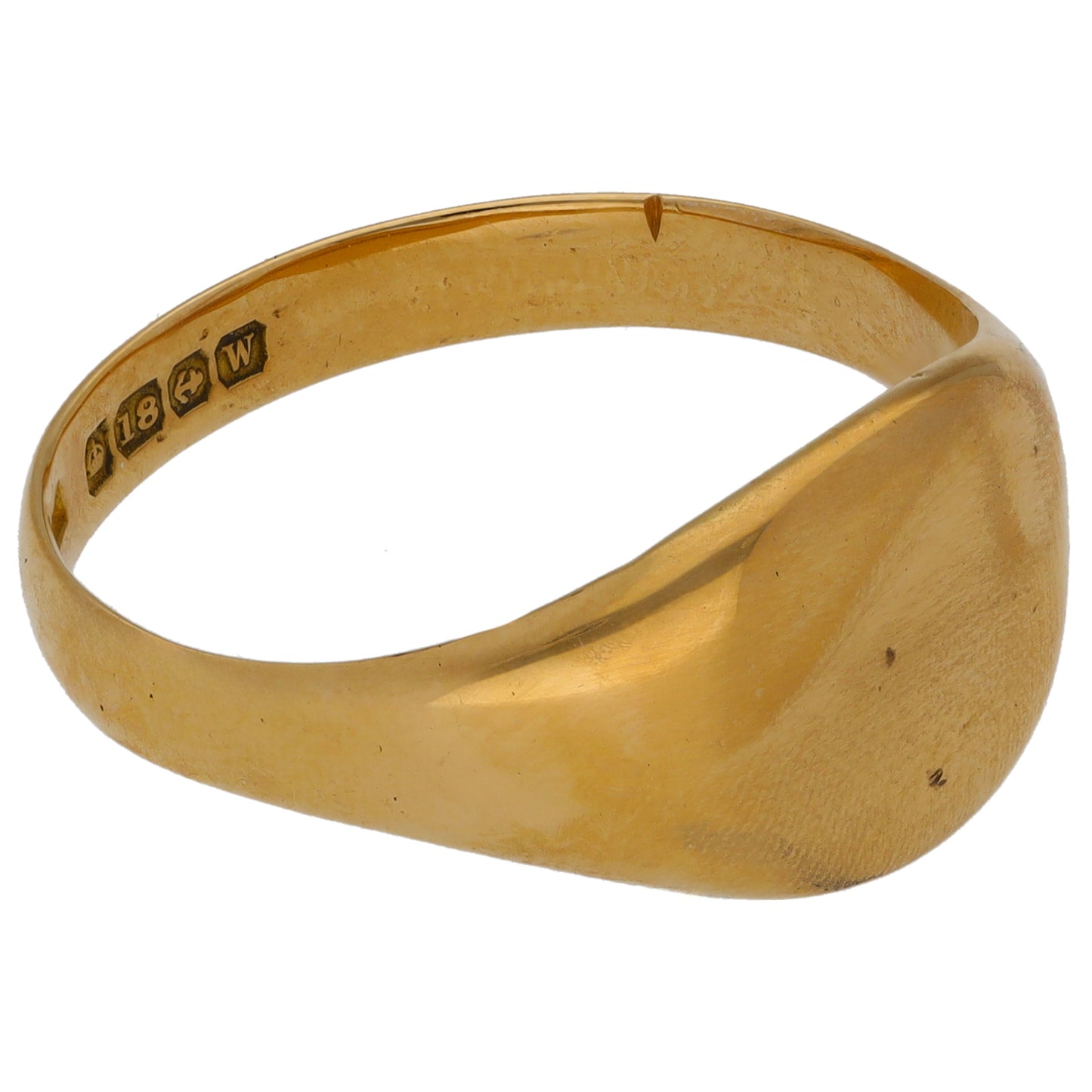 18ct Gold Plain Signet Ring Size V