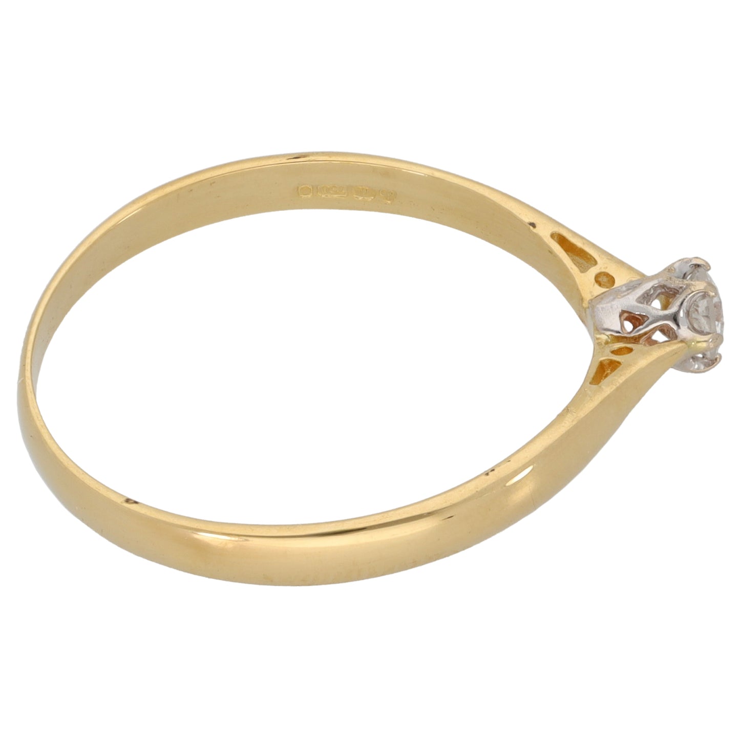 18ct Gold 0.10ct Diamond Solitaire Ring Size S
