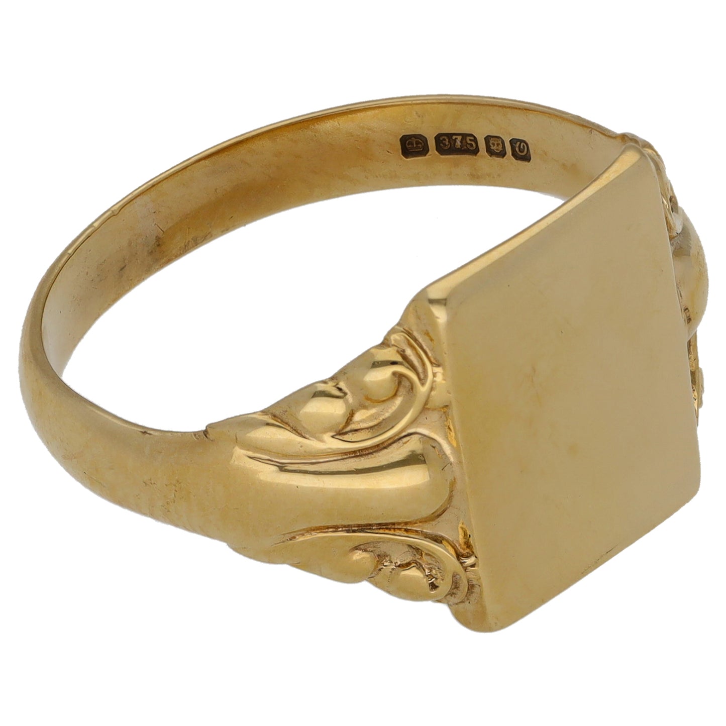 9ct Gold Plain Signet Ring Size T