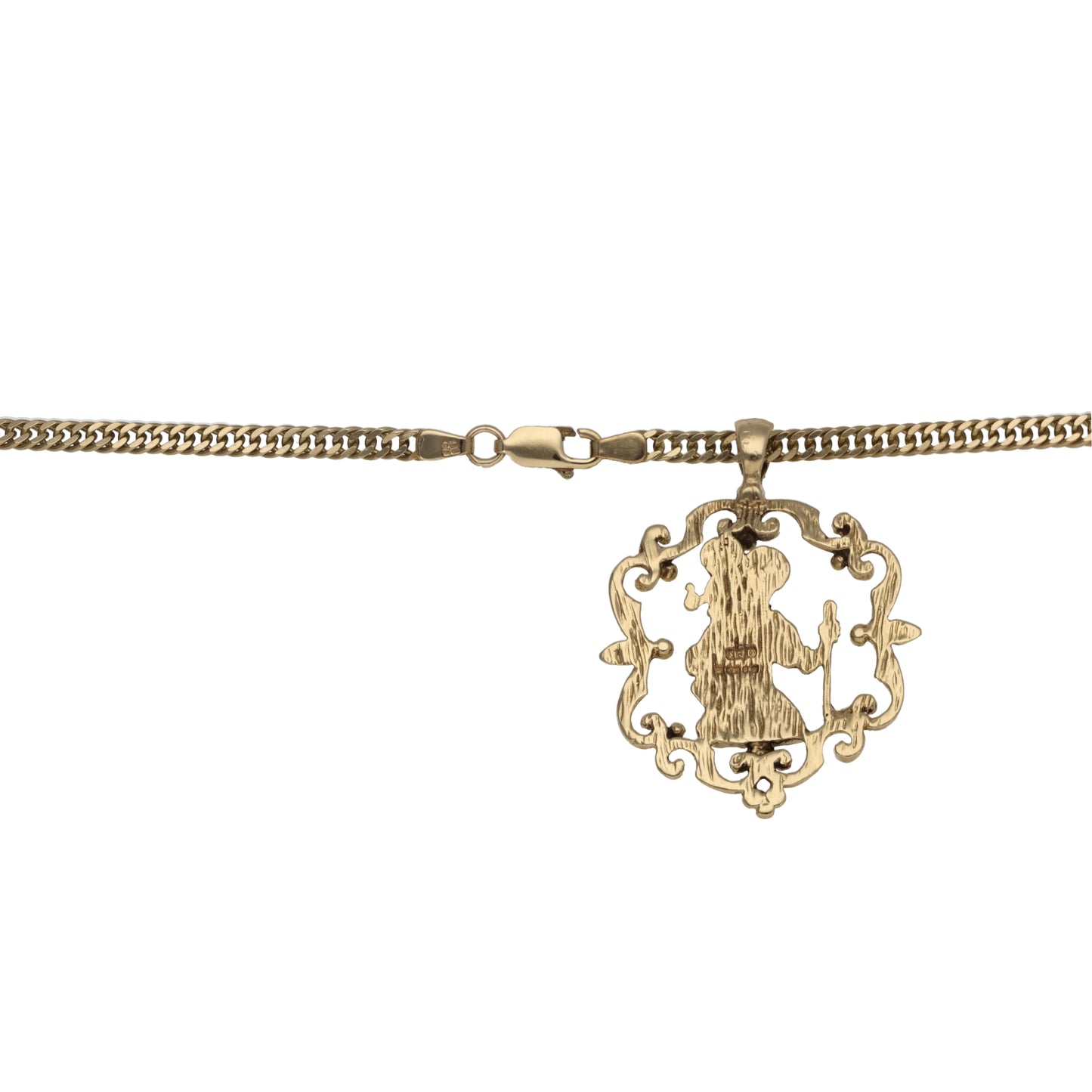 9ct Gold St Christopher Pendant With Chain