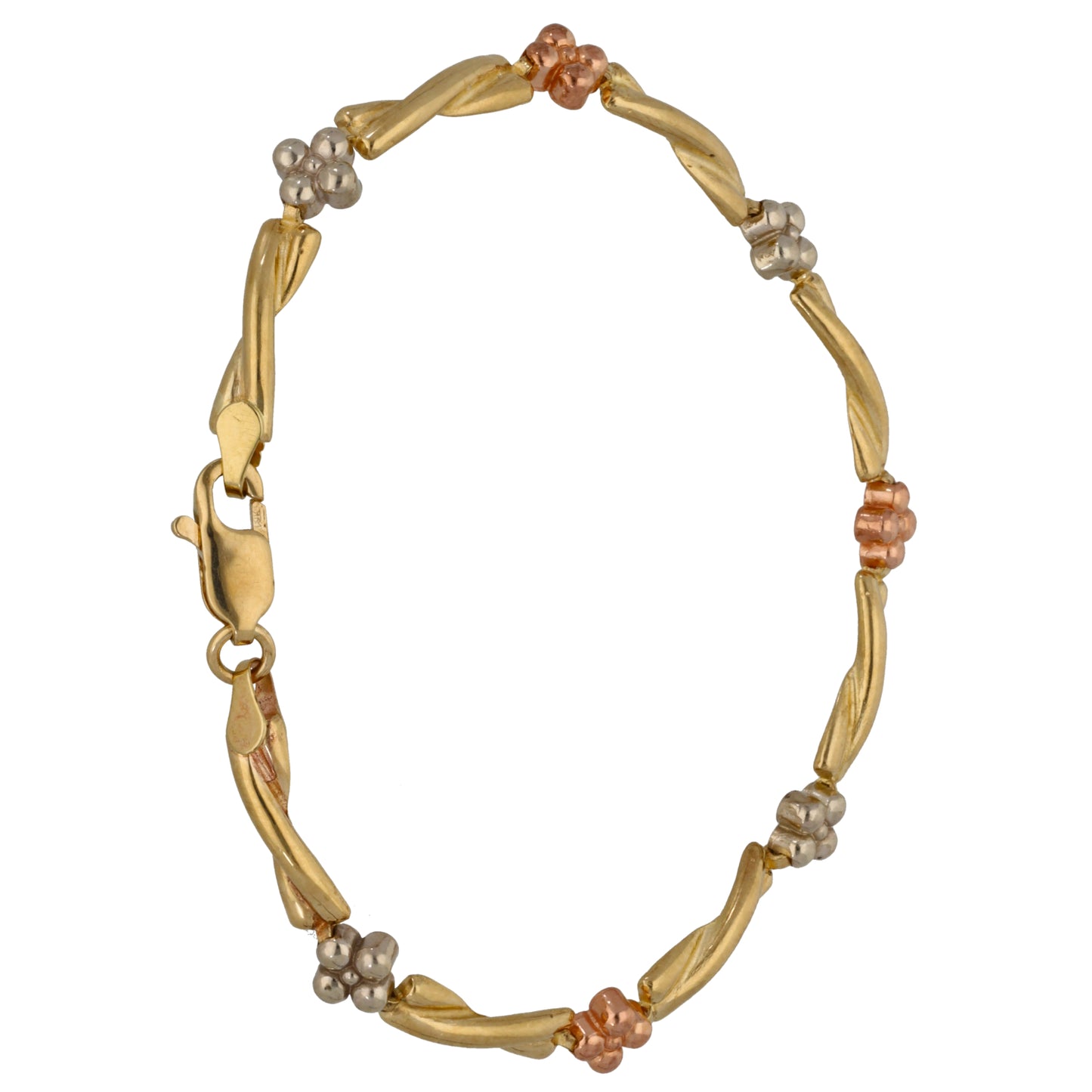 9ct Tri-Colour Gold Fancy Bracelet