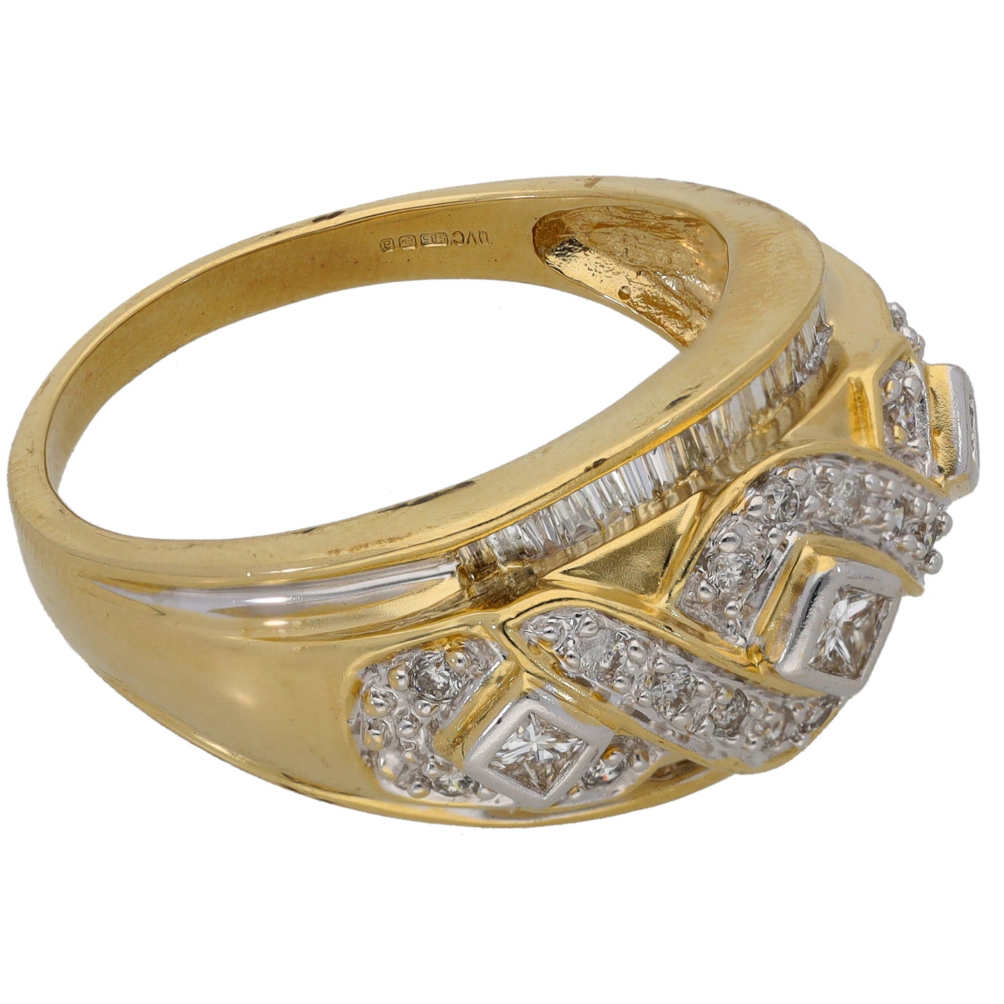 14ct Gold 0.64ct Diamond Dress/Cocktail Ring Size T