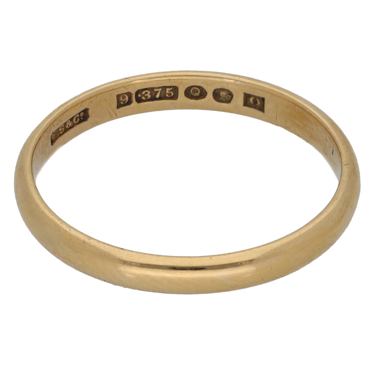 9ct Gold Plain Wedding Ring Size R