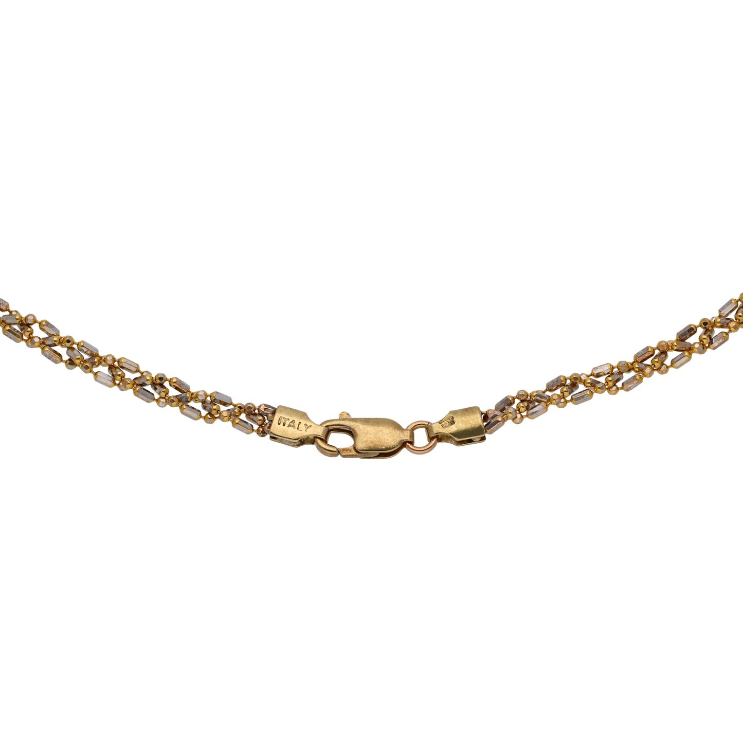 9ct Bi-Colour Gold Fancy Necklace 18"