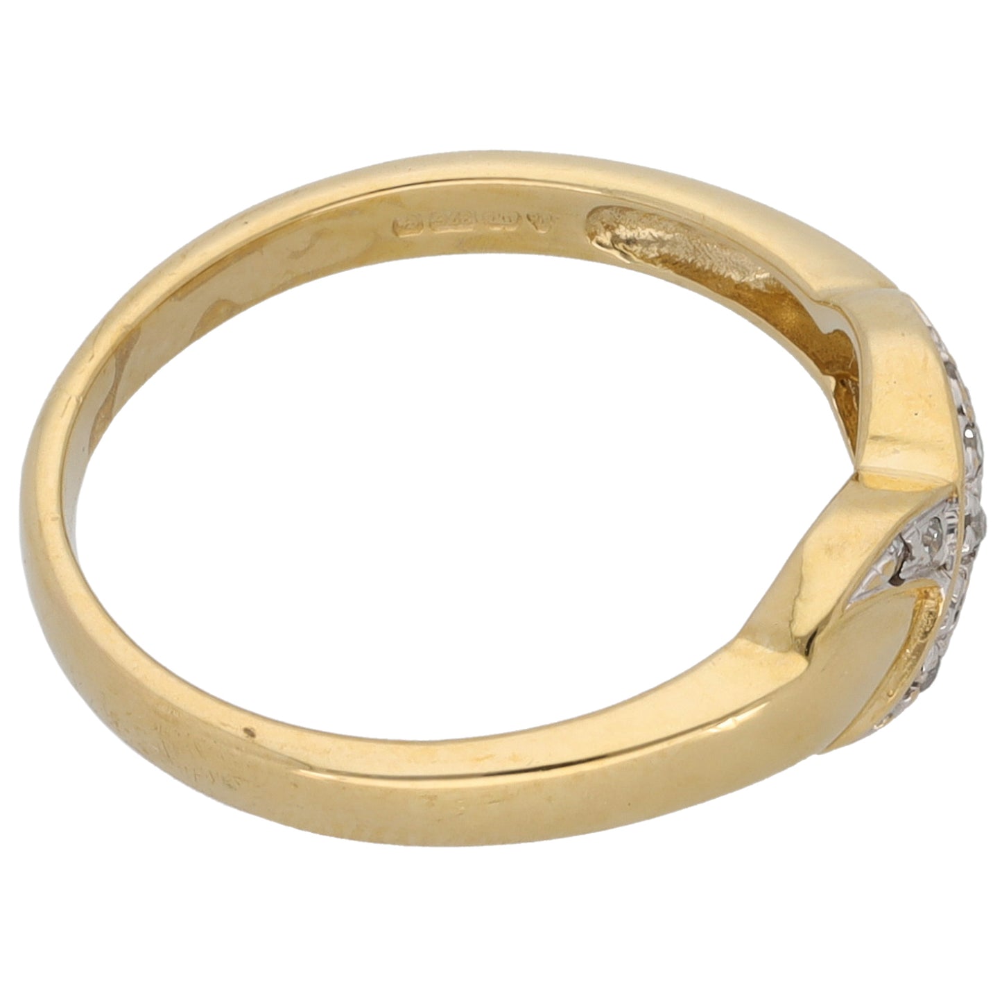 9ct Gold 0.045ct Diamond Dress/Cocktail Ring Size N