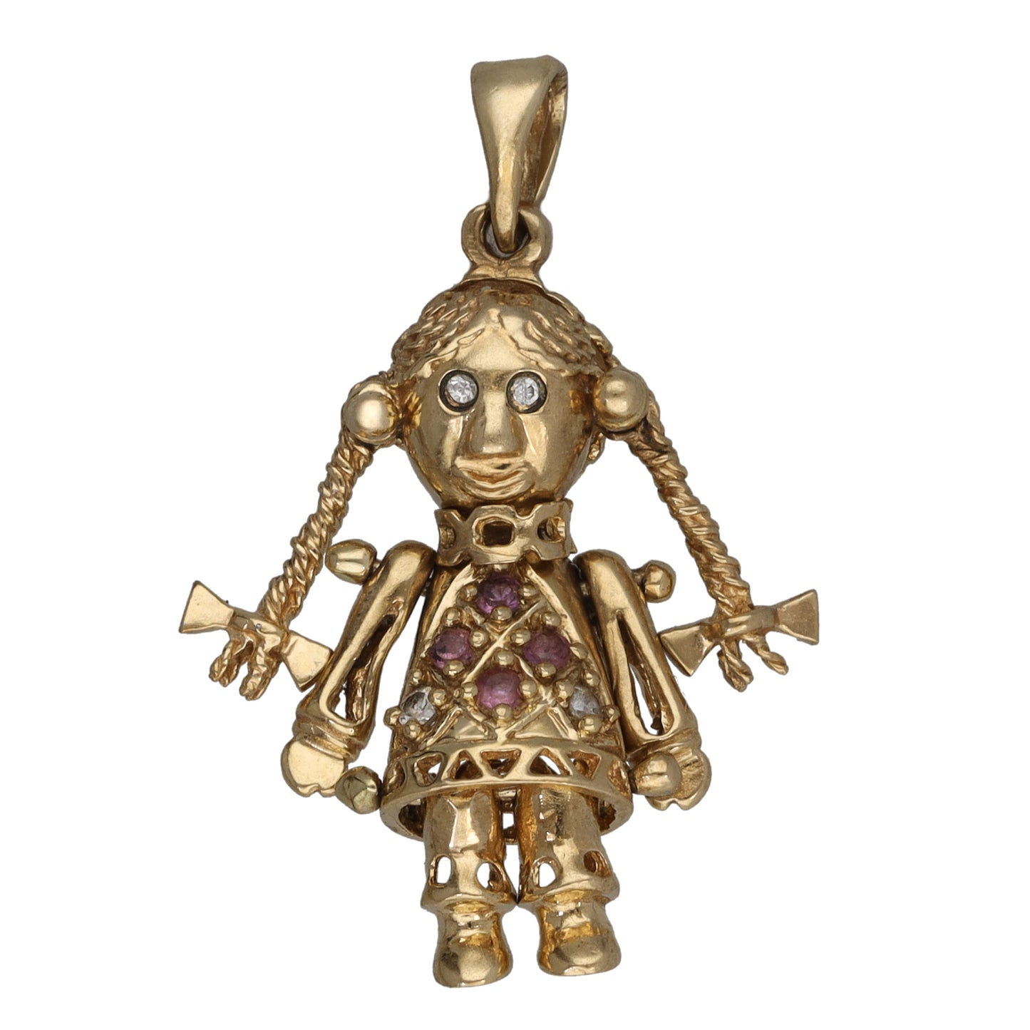 9ct Gold Sapphire & Cubic Zirconia Dolly Pendant