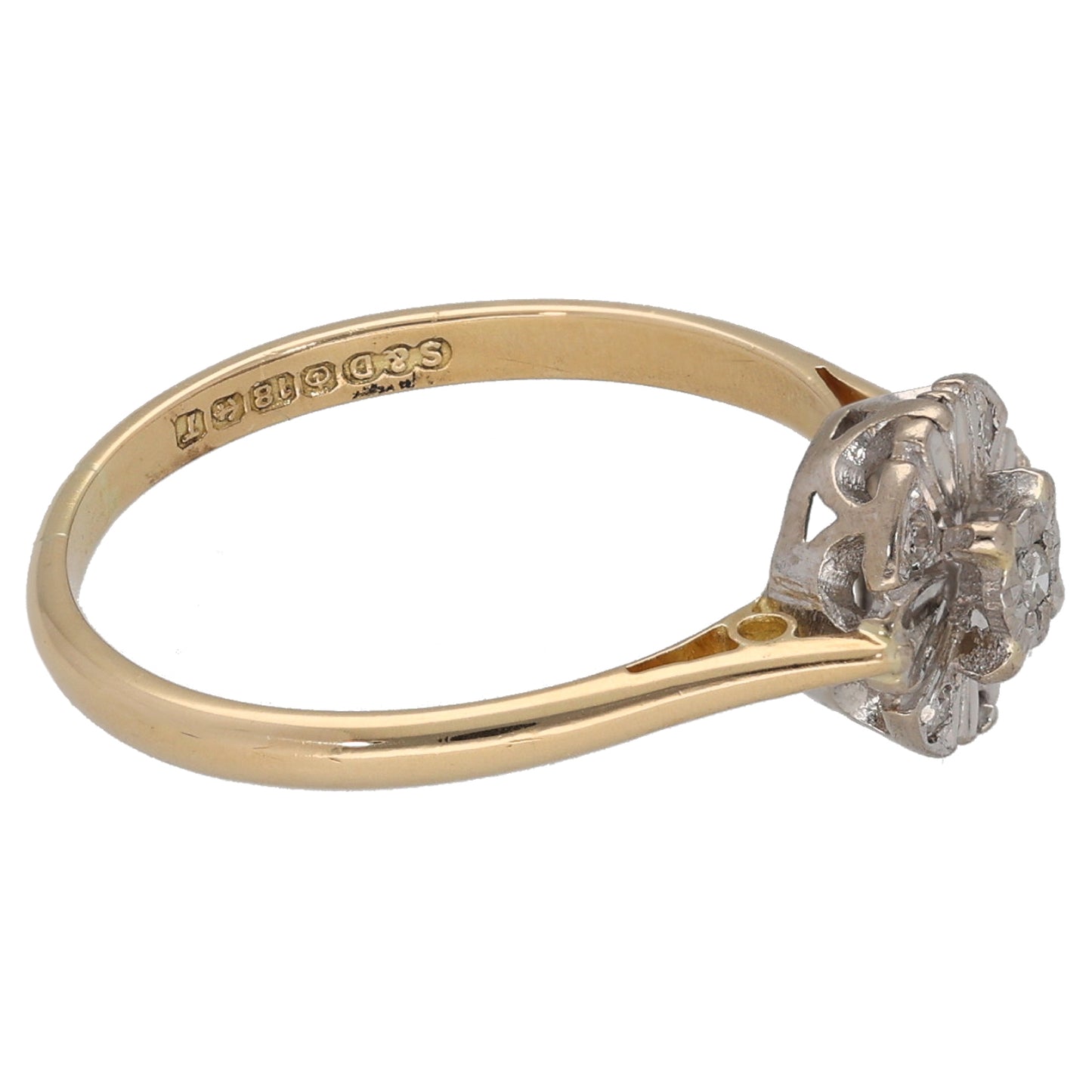 18ct Gold 0.20ct Diamond Cluster Ring Size M