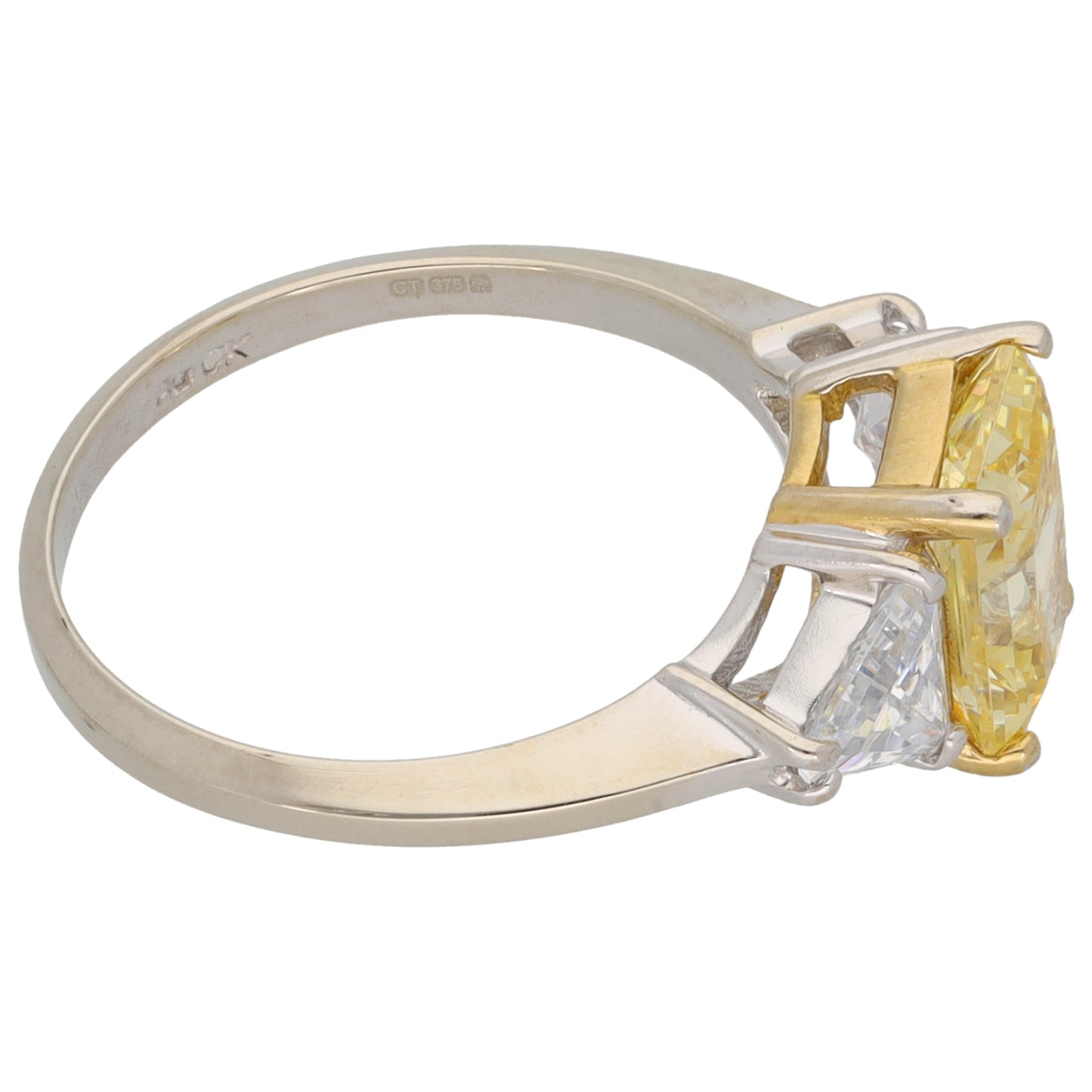 9ct White Gold Cubic Zirconia Three Stone Ring Size K