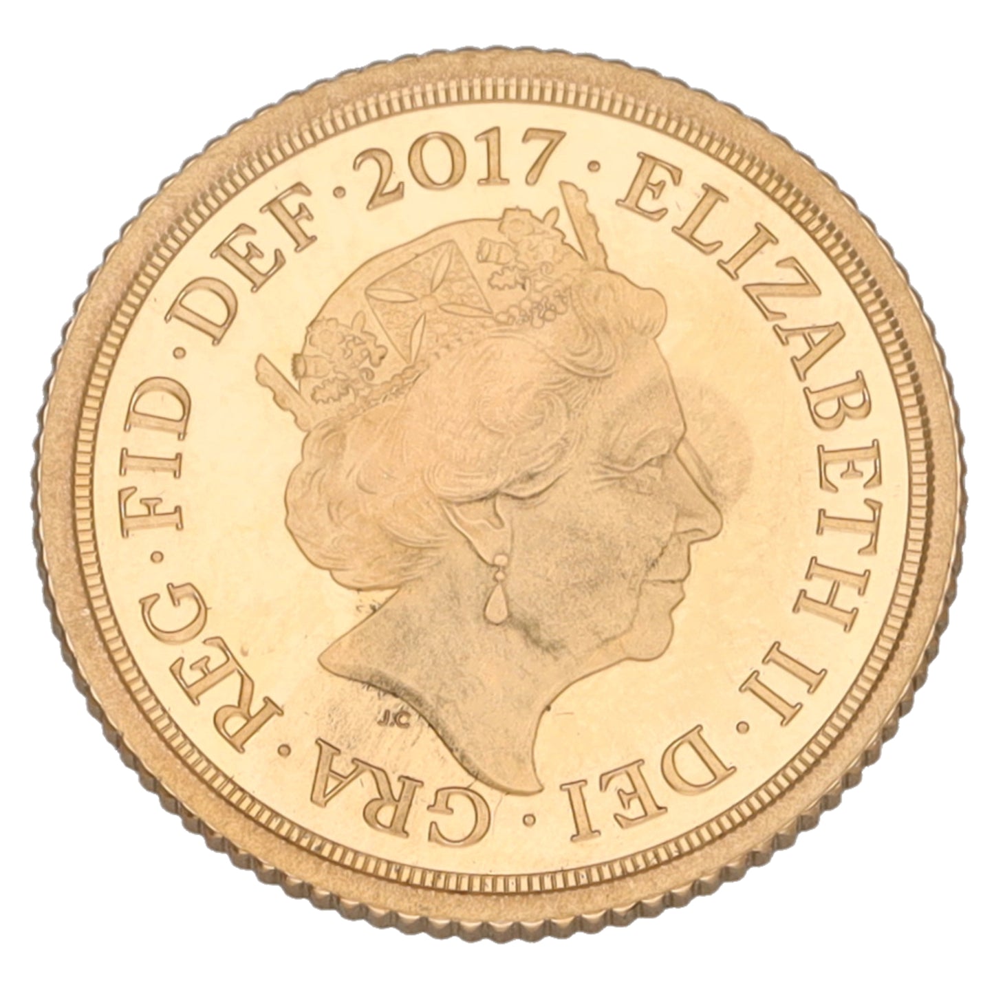 22ct Gold Queen Elizabeth Half Sovereign Coin 2017