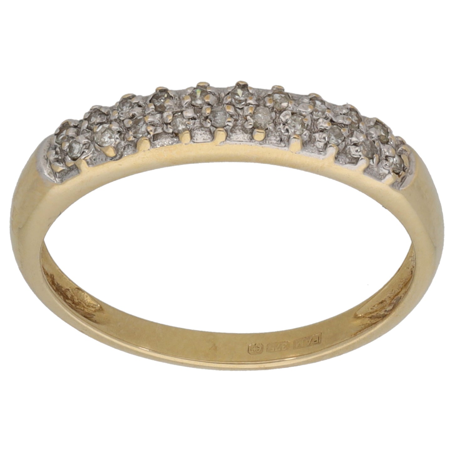 9ct Gold 0.10ct Diamond Half Eternity Ring Size N