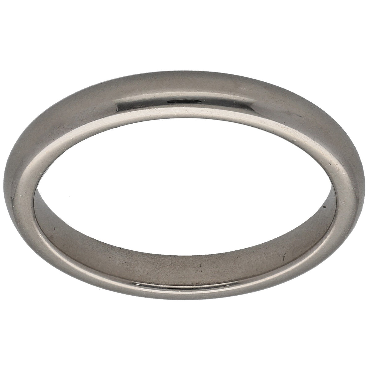 Plain platinum wedding ring band, smooth polished finish