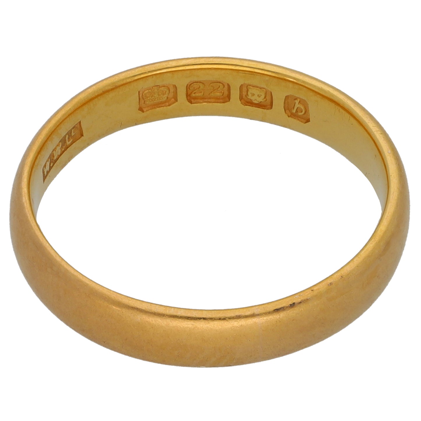22ct Gold Plain Wedding Ring Size M