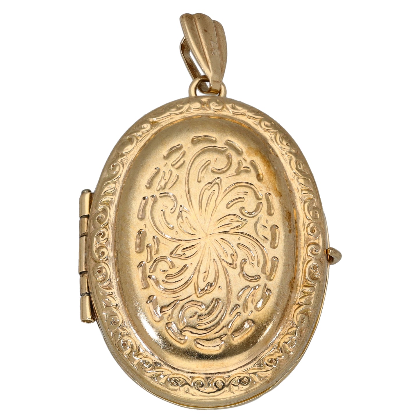 9ct Gold Patterned Locket Pendant