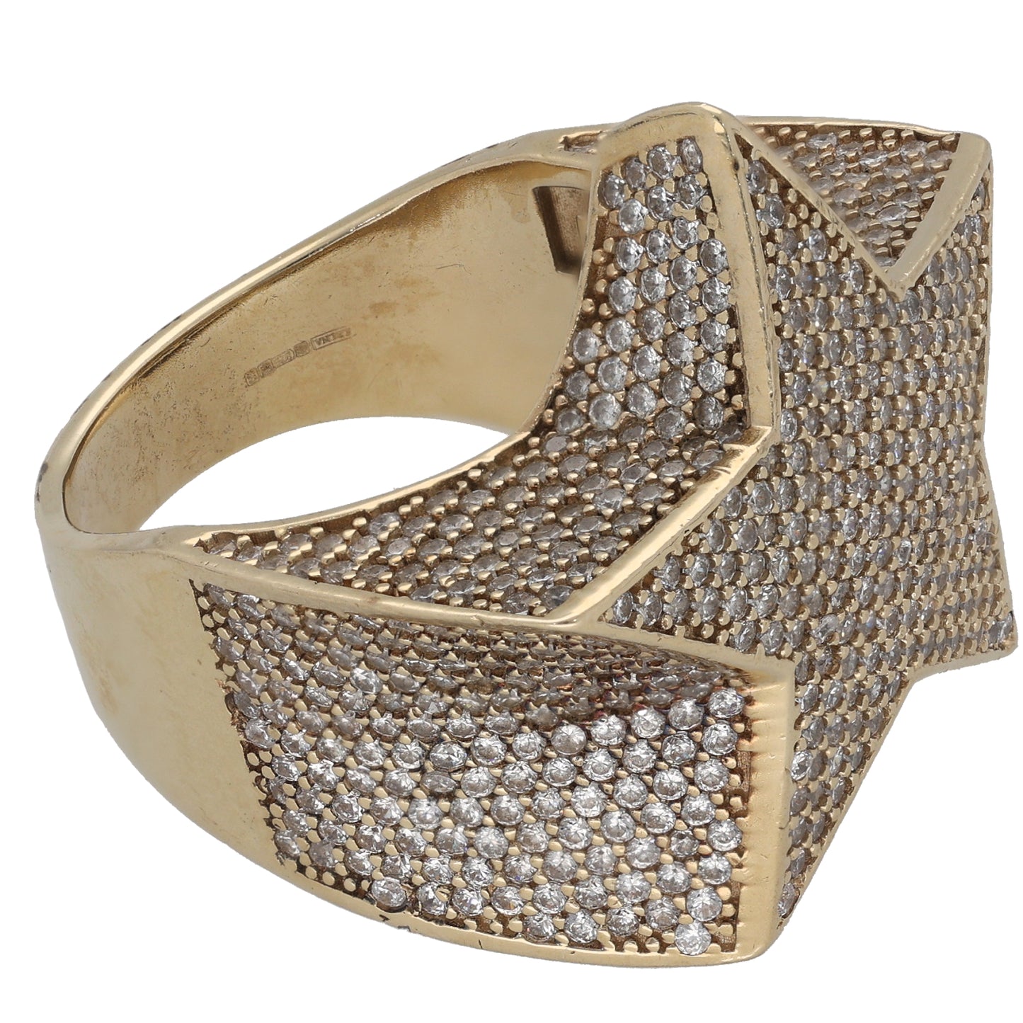 9ct Gold Cubic Zirconia Star Ring Size W
