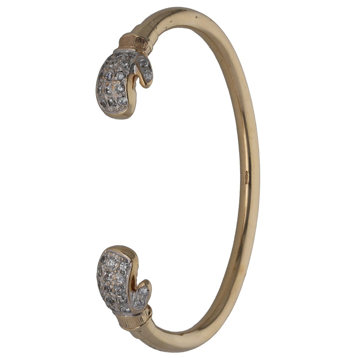 9ct Gold Cubic Zirconia Torque Bangle