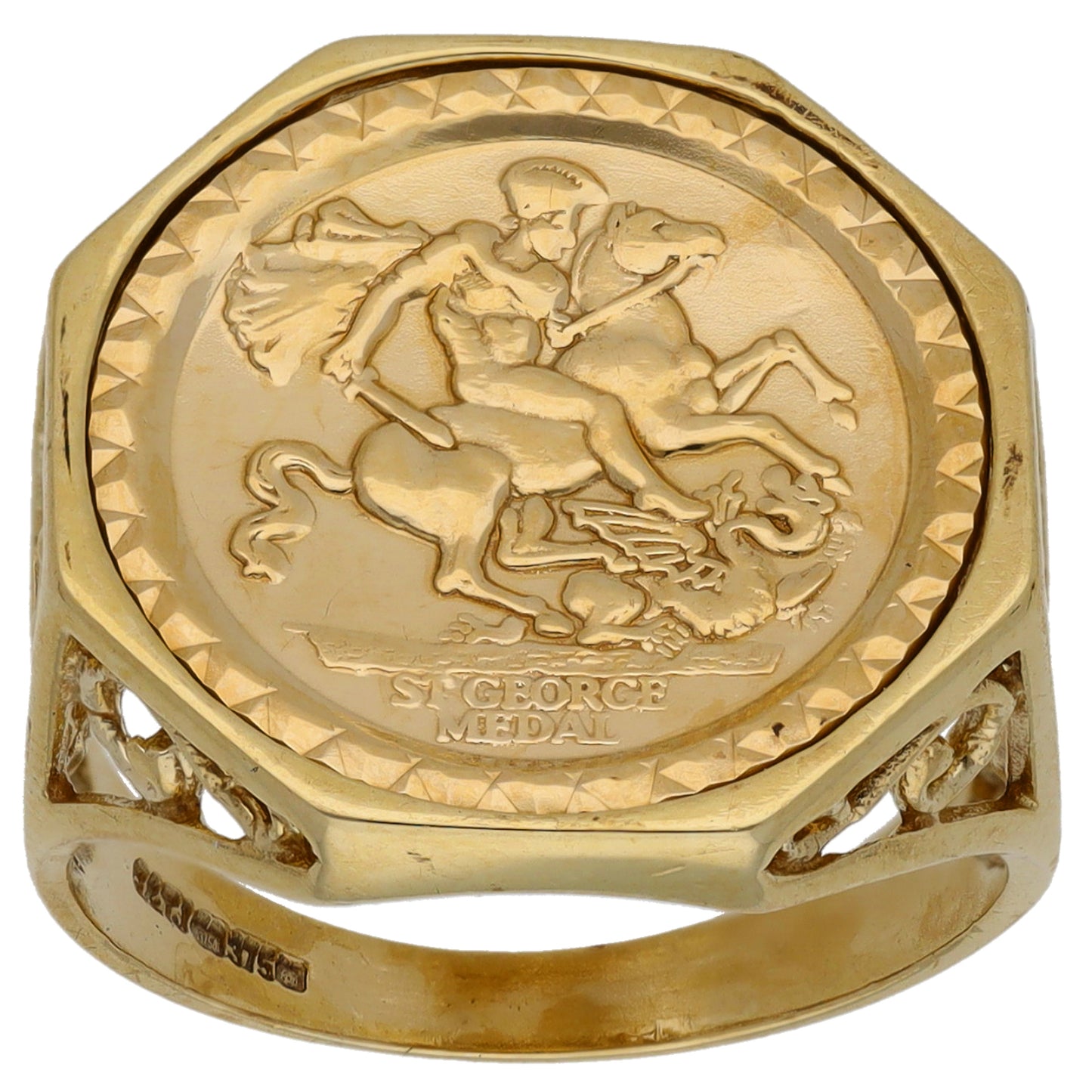 9ct Gold St George Ring Size O