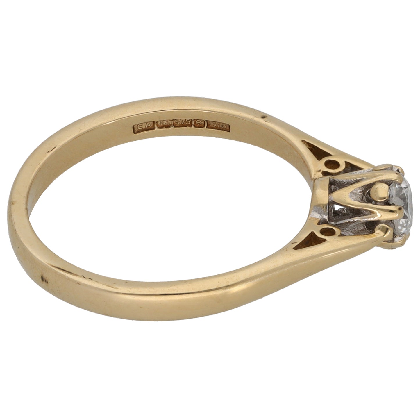 9ct Gold 0.25ct Diamond Solitaire Ring Size N