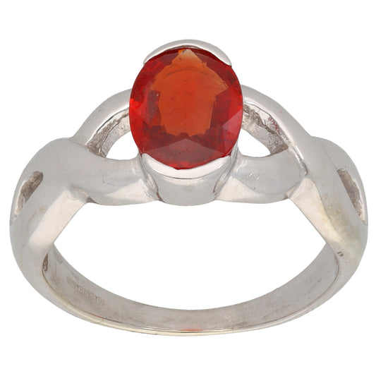 9ct White Gold Sapphire Single Stone Ring Size N