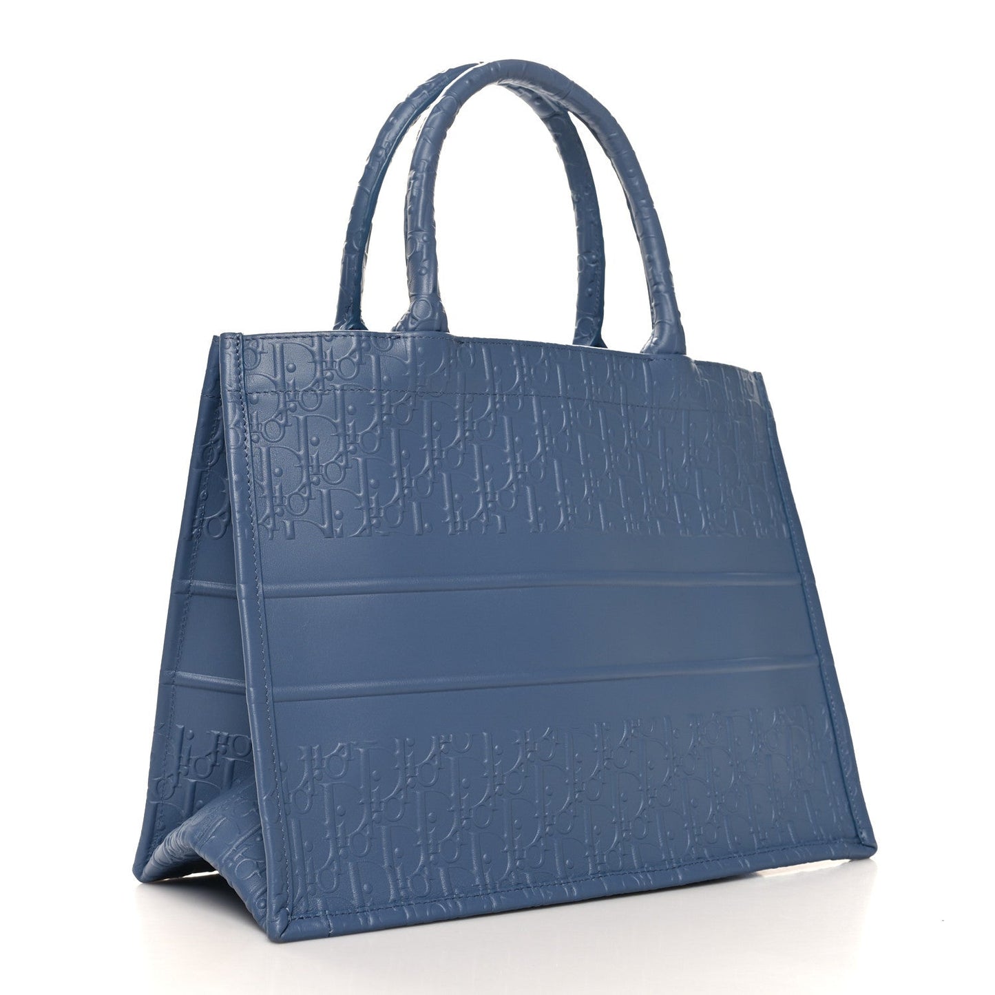 Christian Dior Book Tote Oblique Calfskin Leather Bag - Blue