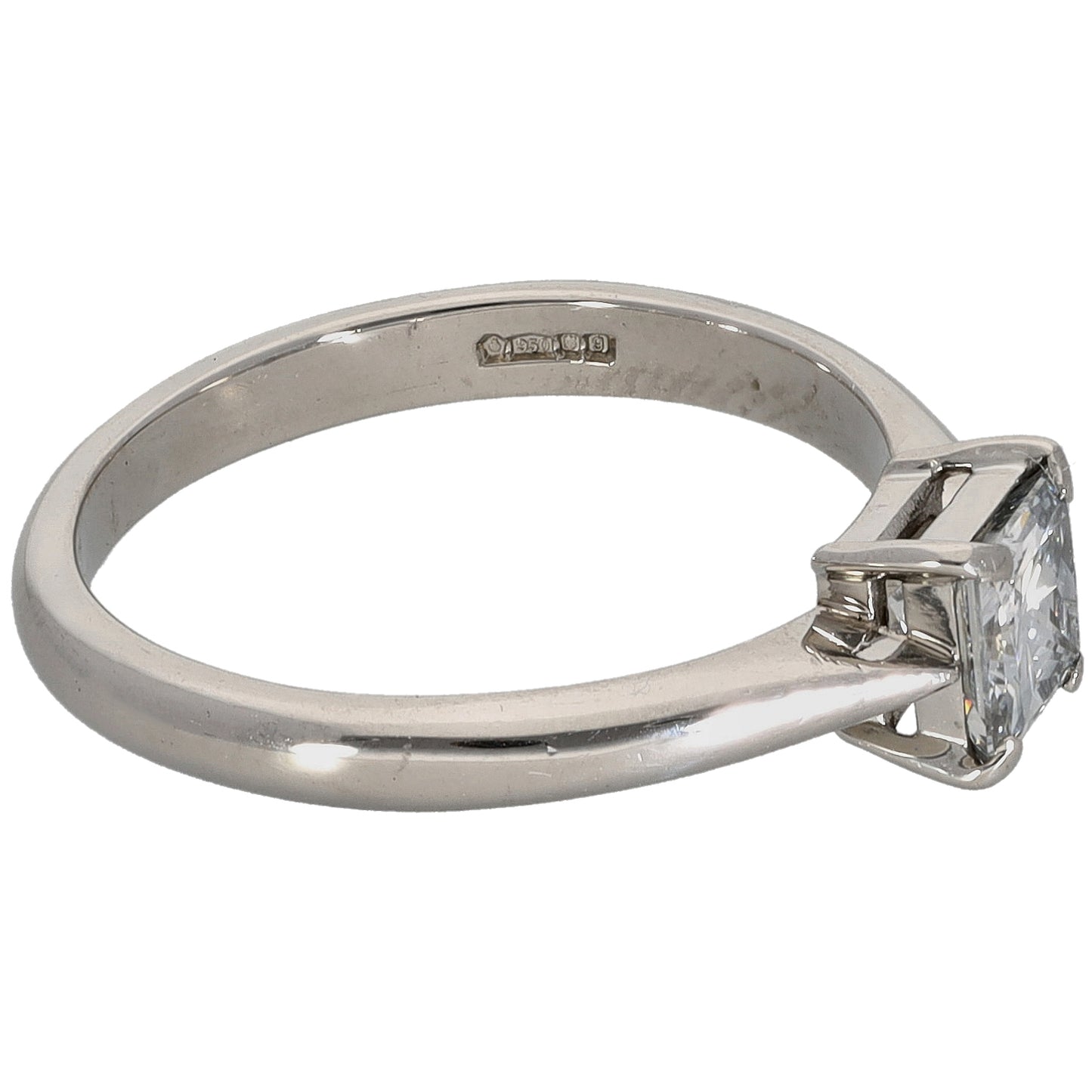 Platinum 0.50ct Diamond Solitaire Ring Size L