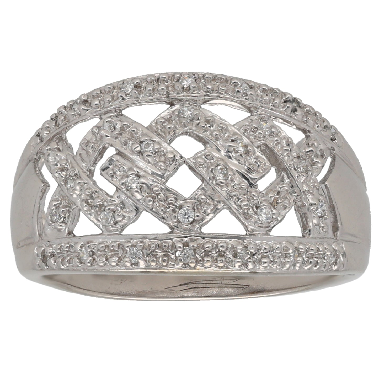 14ct Gold Cubic Zirconia Dress/Cocktail Ring Size R