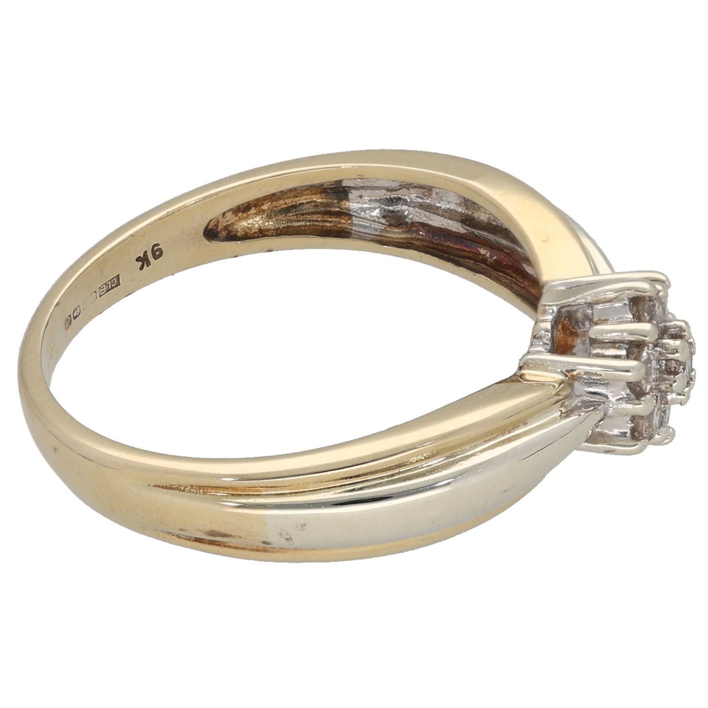 9ct Gold 0.07ct Diamond Cluster Ring Size L