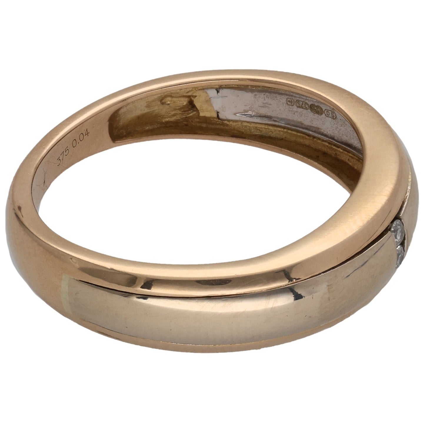 9ct Gold 0.04ct Diamond Alternative Ring Size T