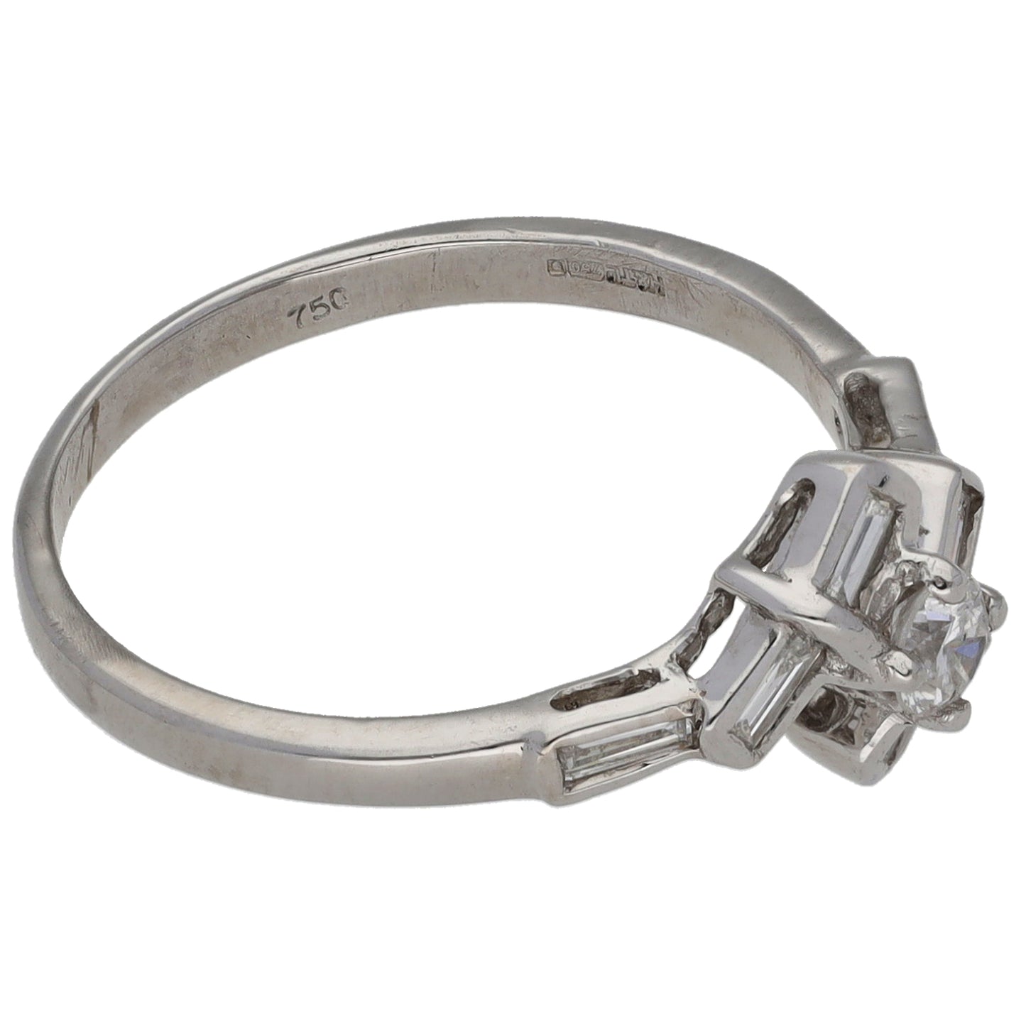 18ct White Gold 0.44ct Diamond Dress/Cocktail Ring Size N