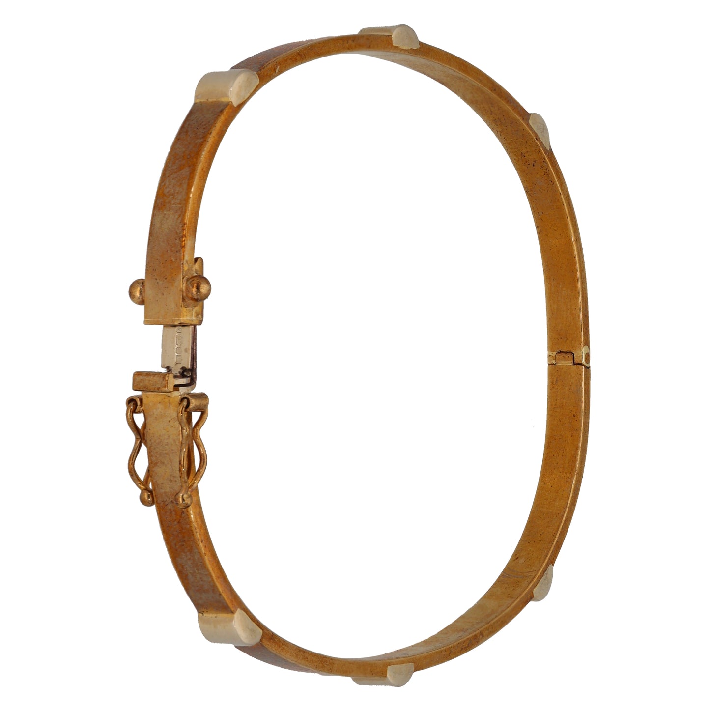 9ct Bi-Colour Gold Hinged/Clasp Bangle