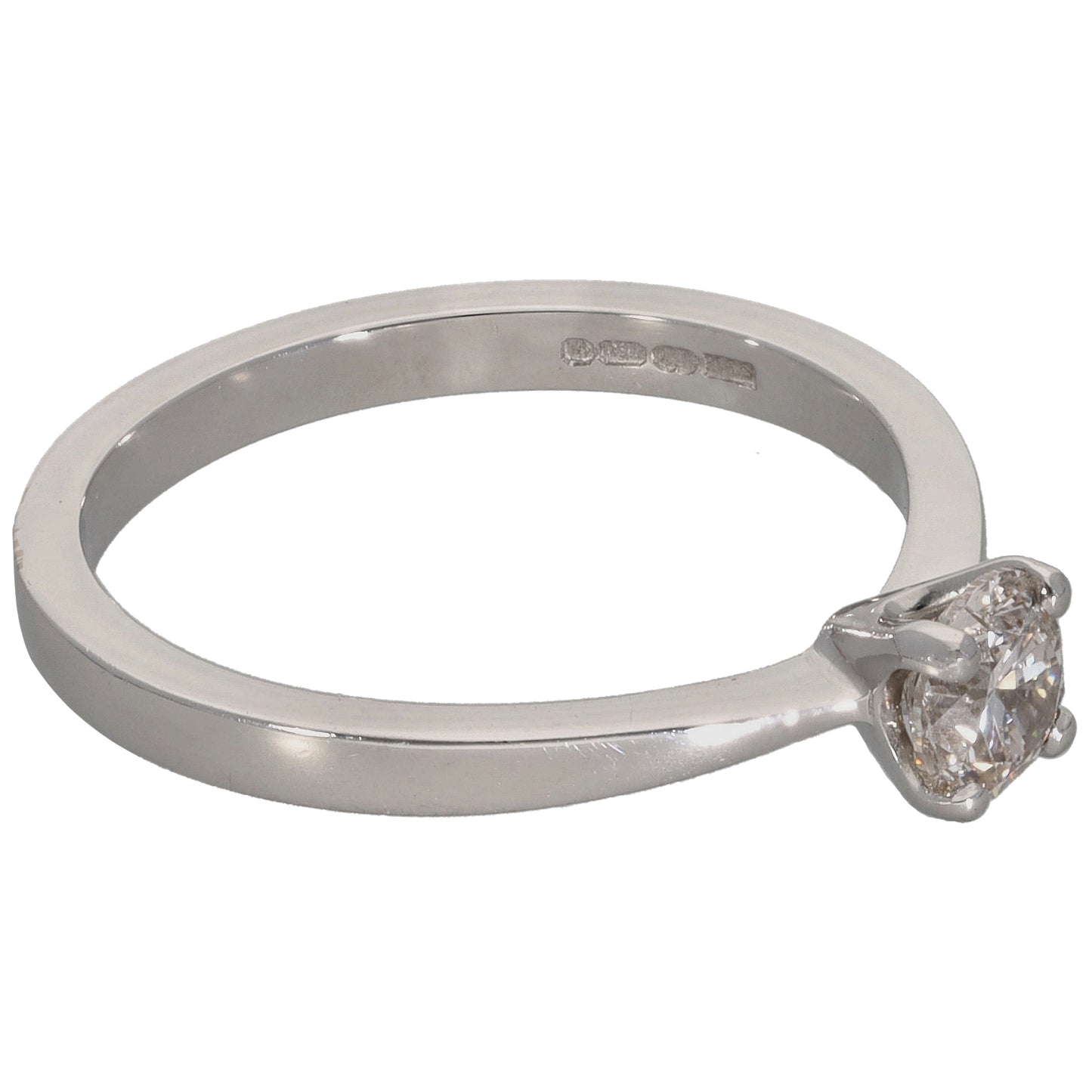 18ct White Gold 0.40ct Diamond Solitaire Ring Size L