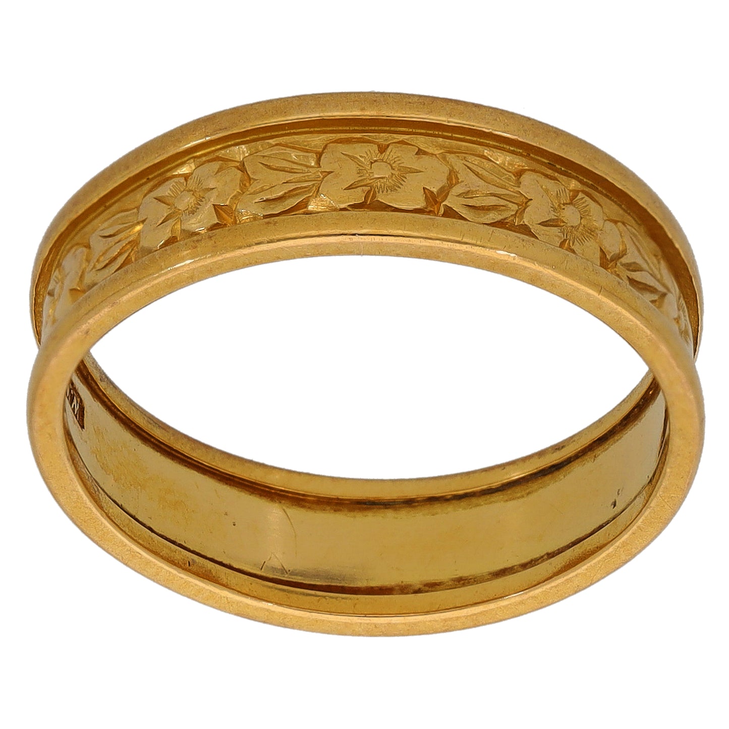 22ct Gold Patterned Wedding Ring Size N