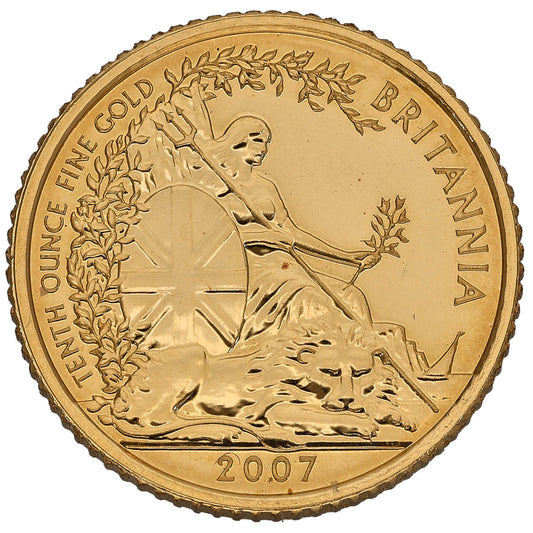 22ct Gold Queen Elizabeth II 1/10 OZ Britannia Coin 2007