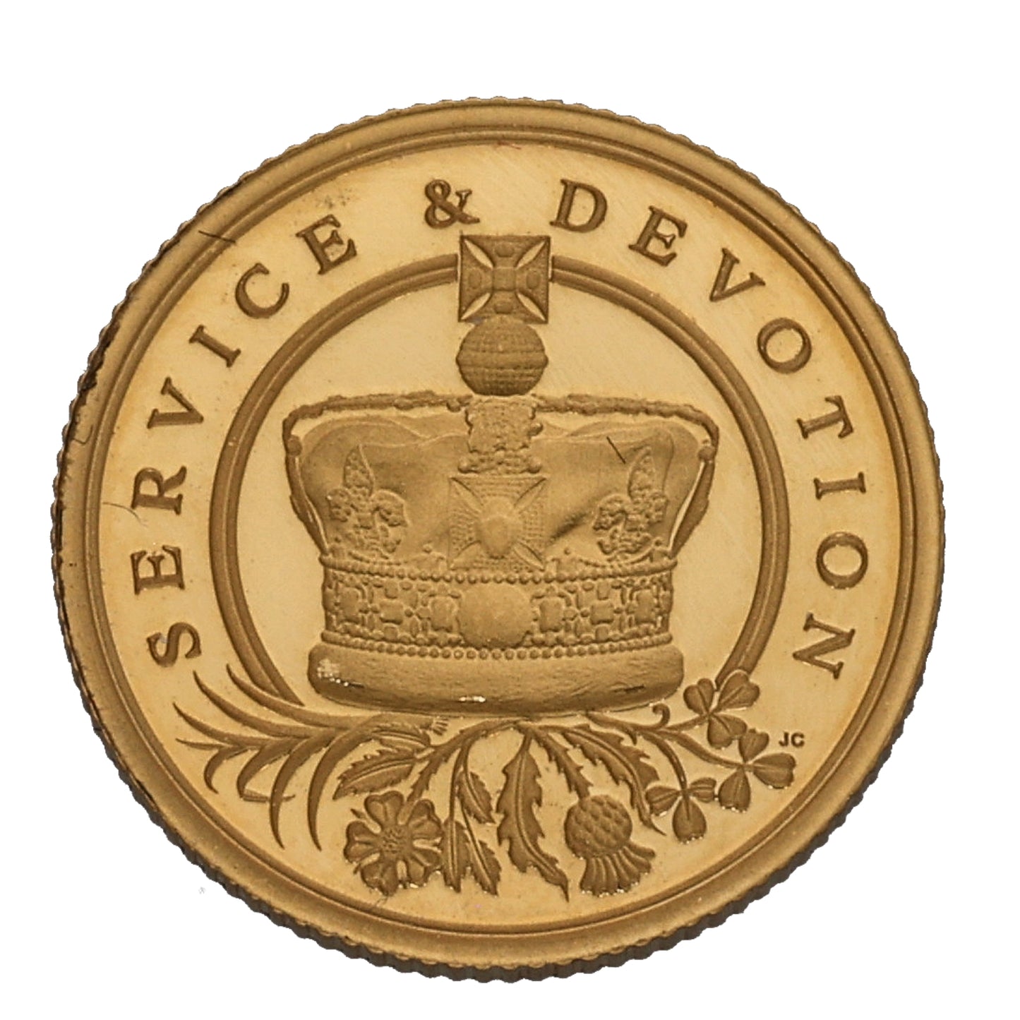 22ct Gold Queen Elizabeth II Service & Devotion Quarter Sovereign Coin 2022