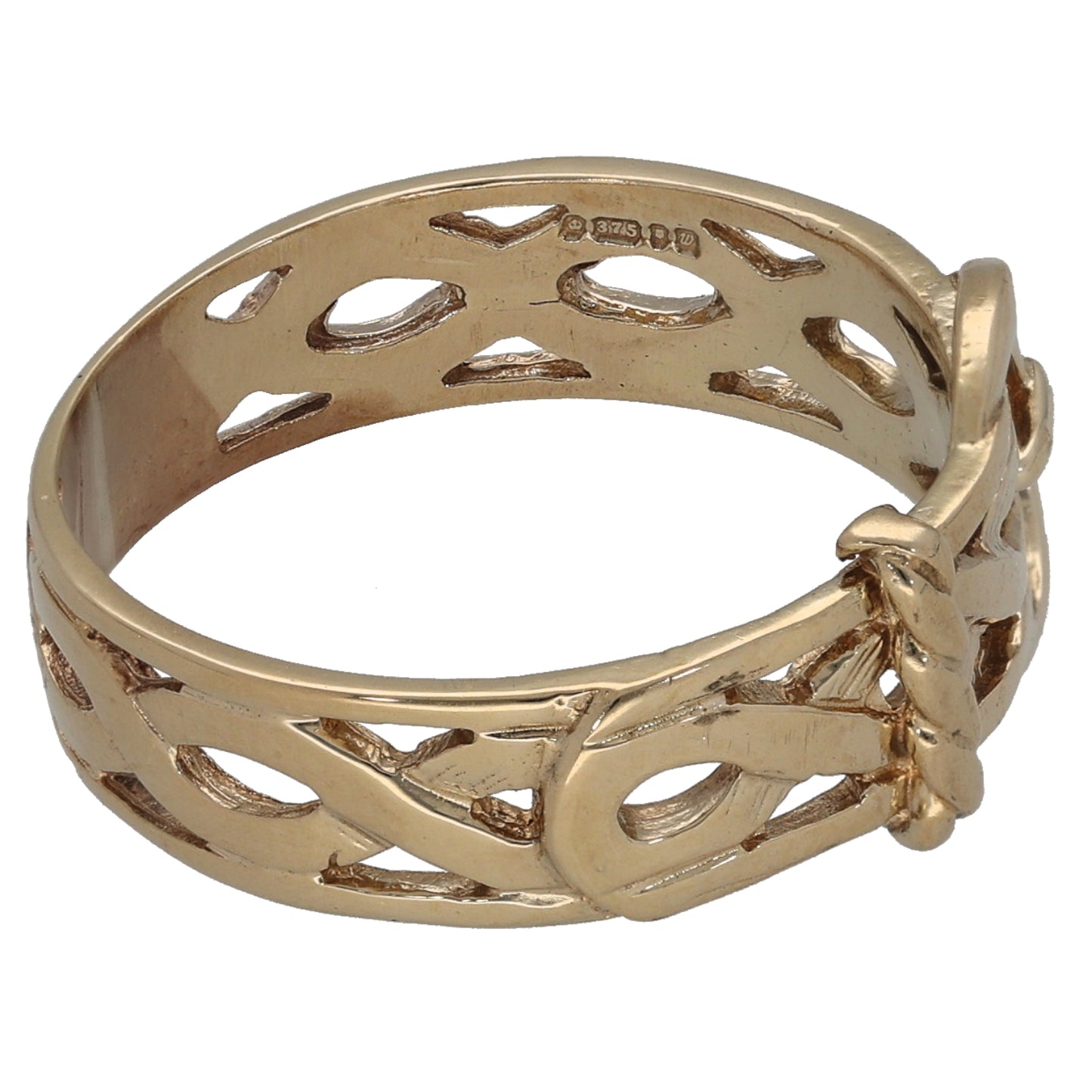 9ct Gold Buckle Ring Size P
