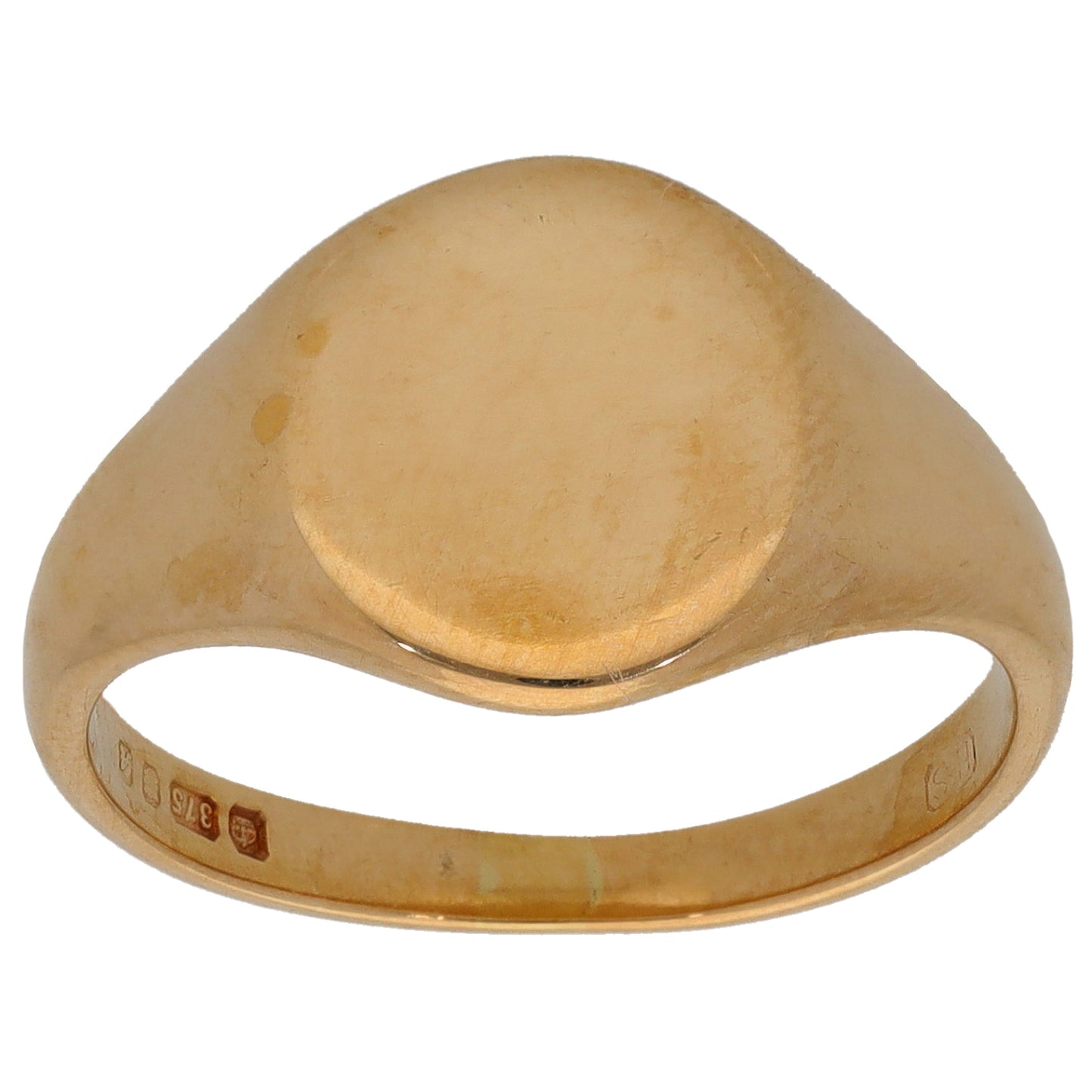 9ct Gold Plain Signet Ring Size M