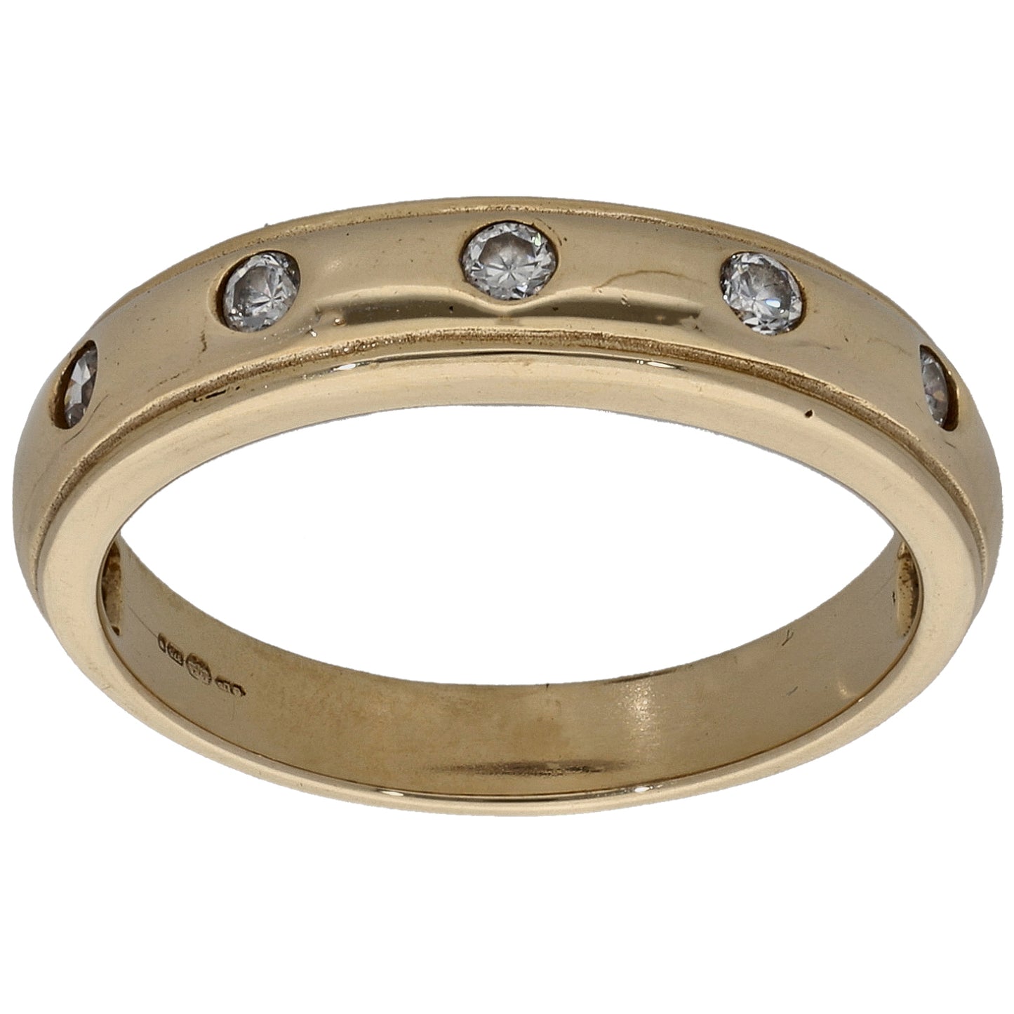 9ct Gold Cubic Zirconia Half Eternity Ring Size N