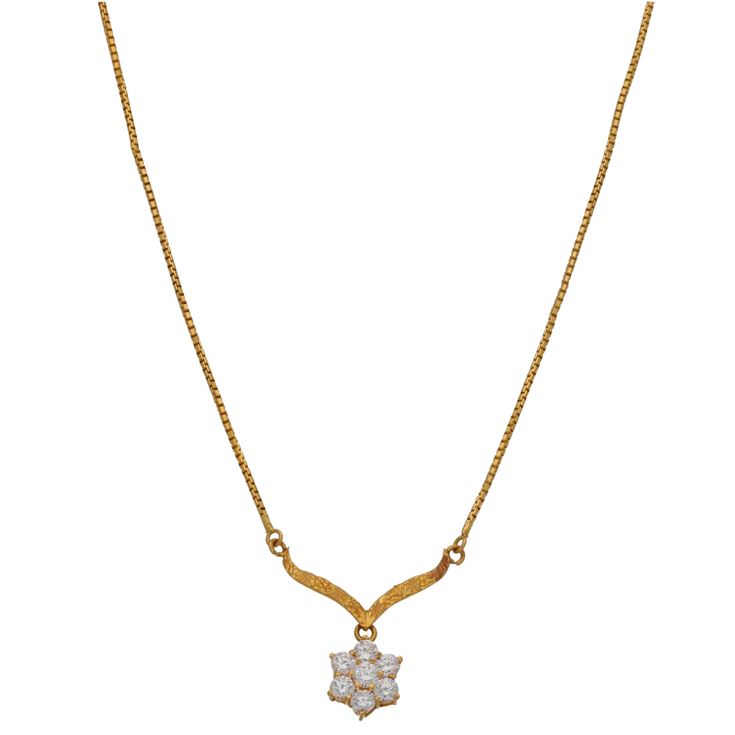 22ct Gold Cubic Zirconia Fancy Necklace 17"